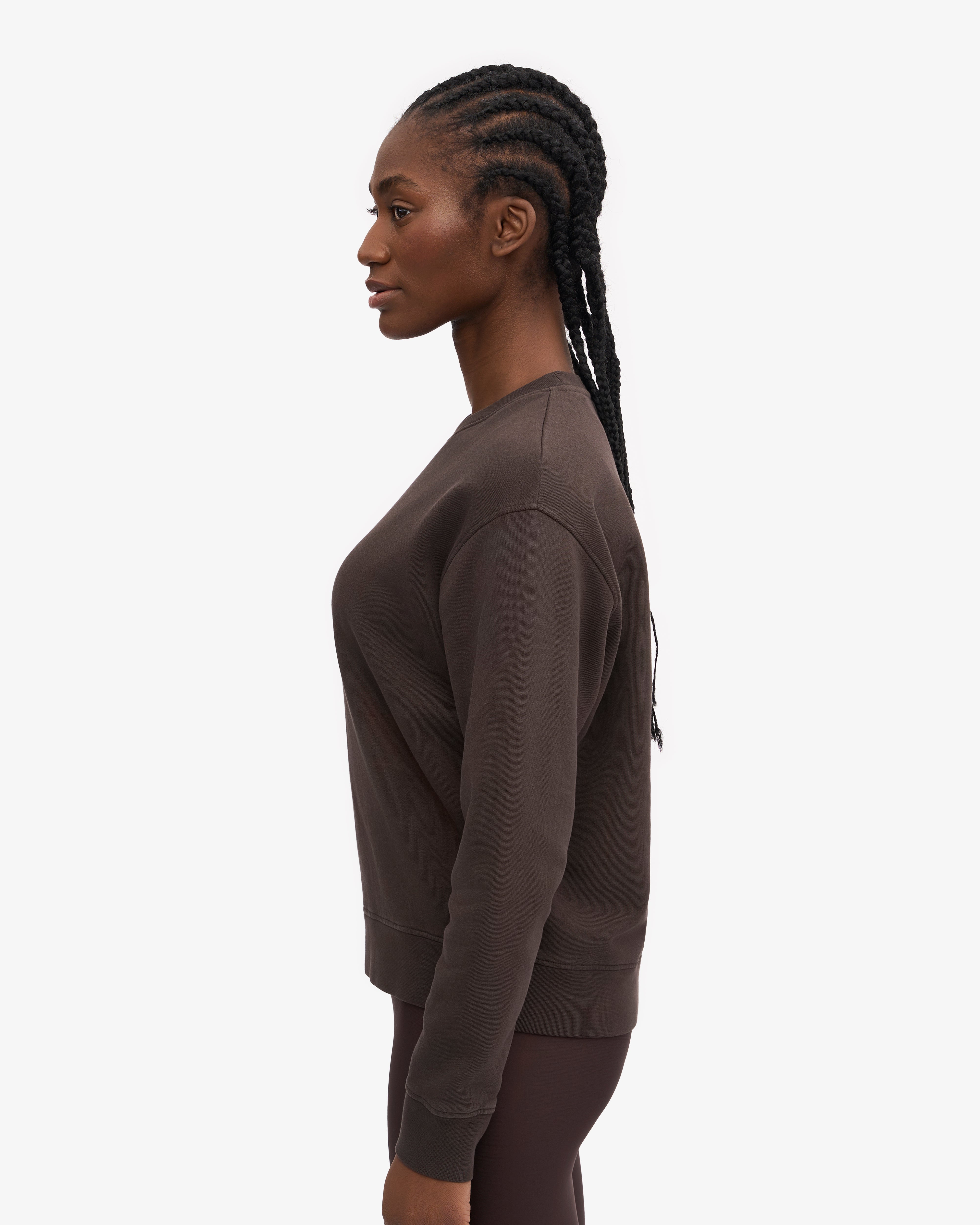 Women Classic Organic Crew - Coffee Brown XS
