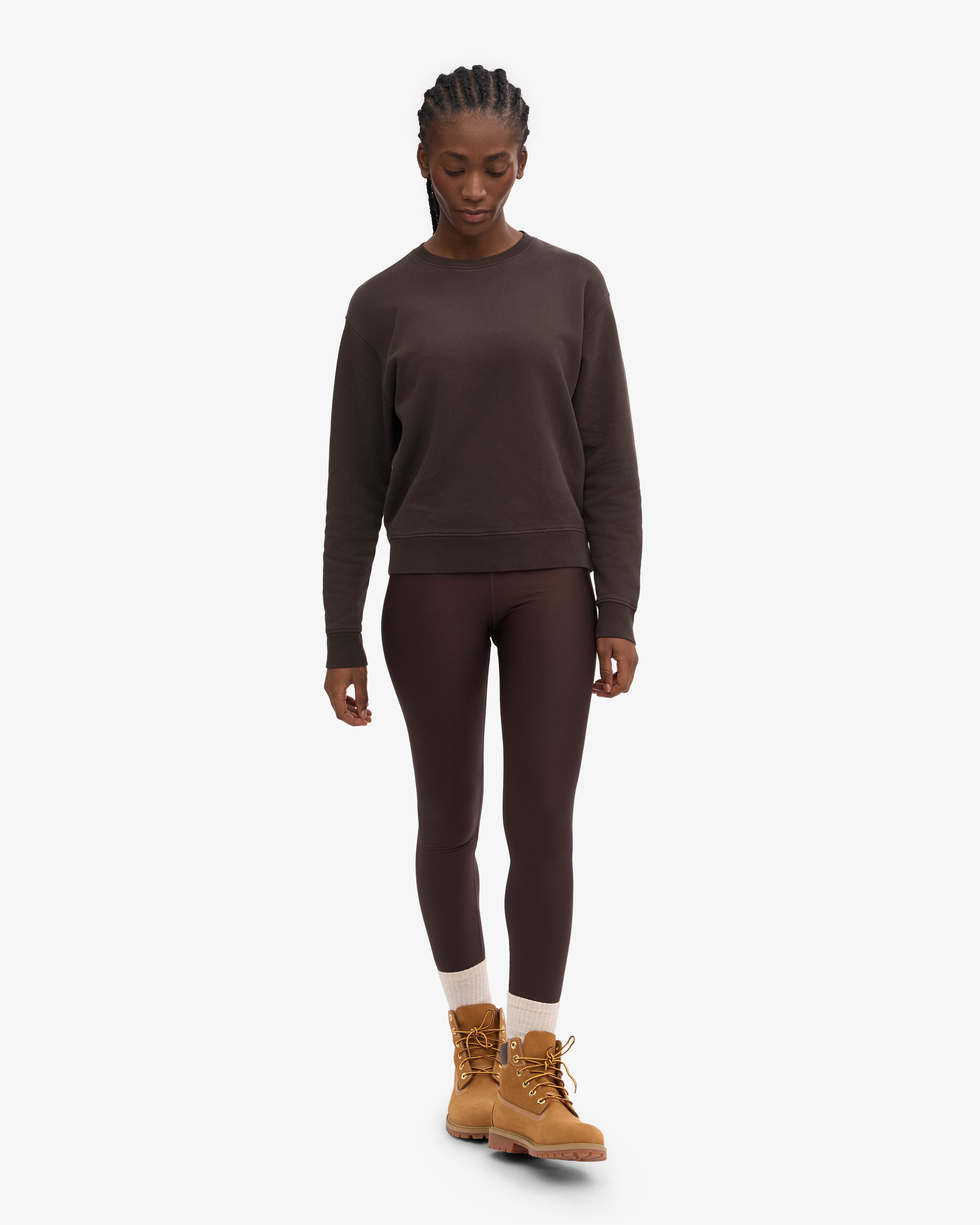 Women Classic Organic Crew - Coffee Brown XS