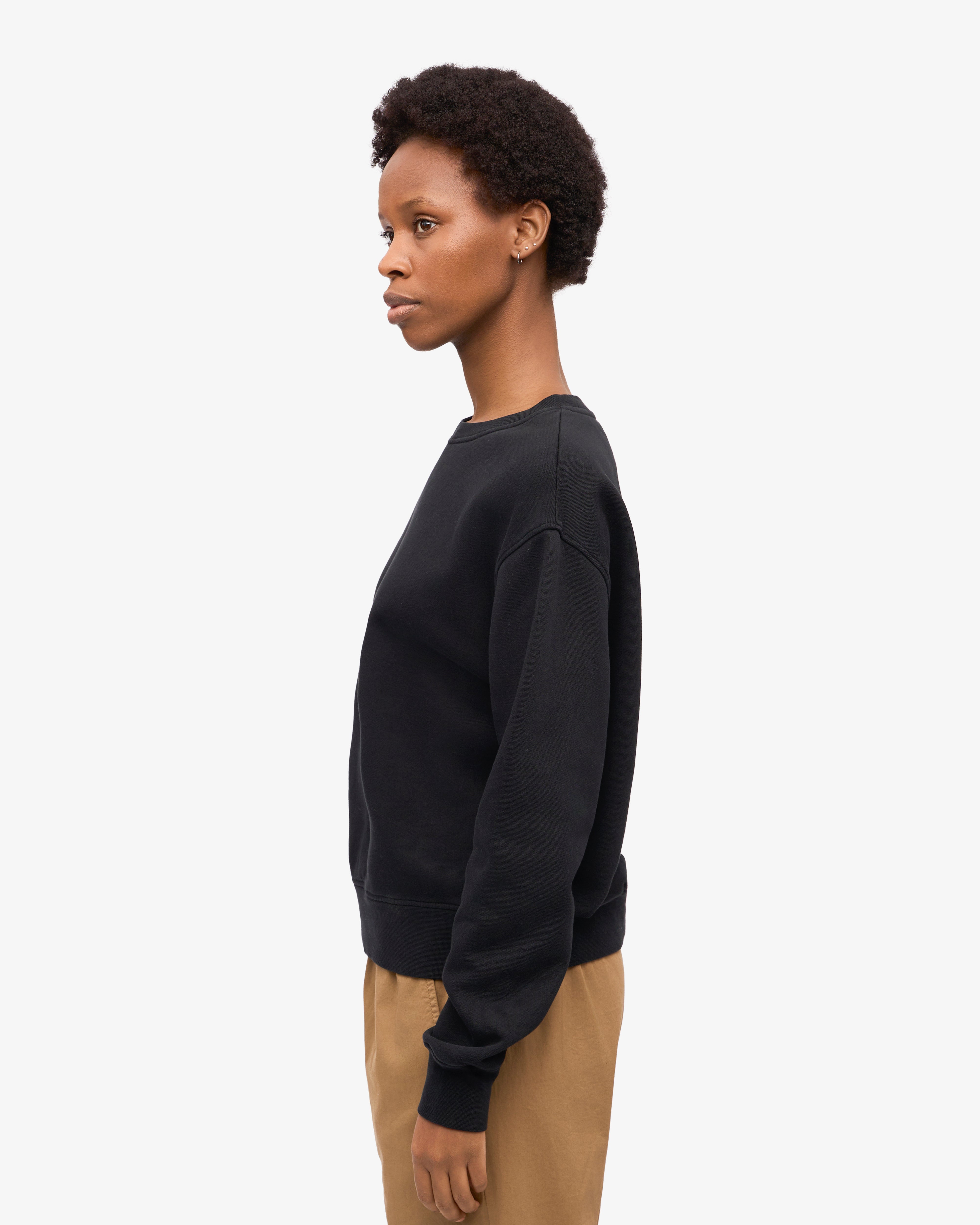 Women Classic Organic Crew - Deep Black XS