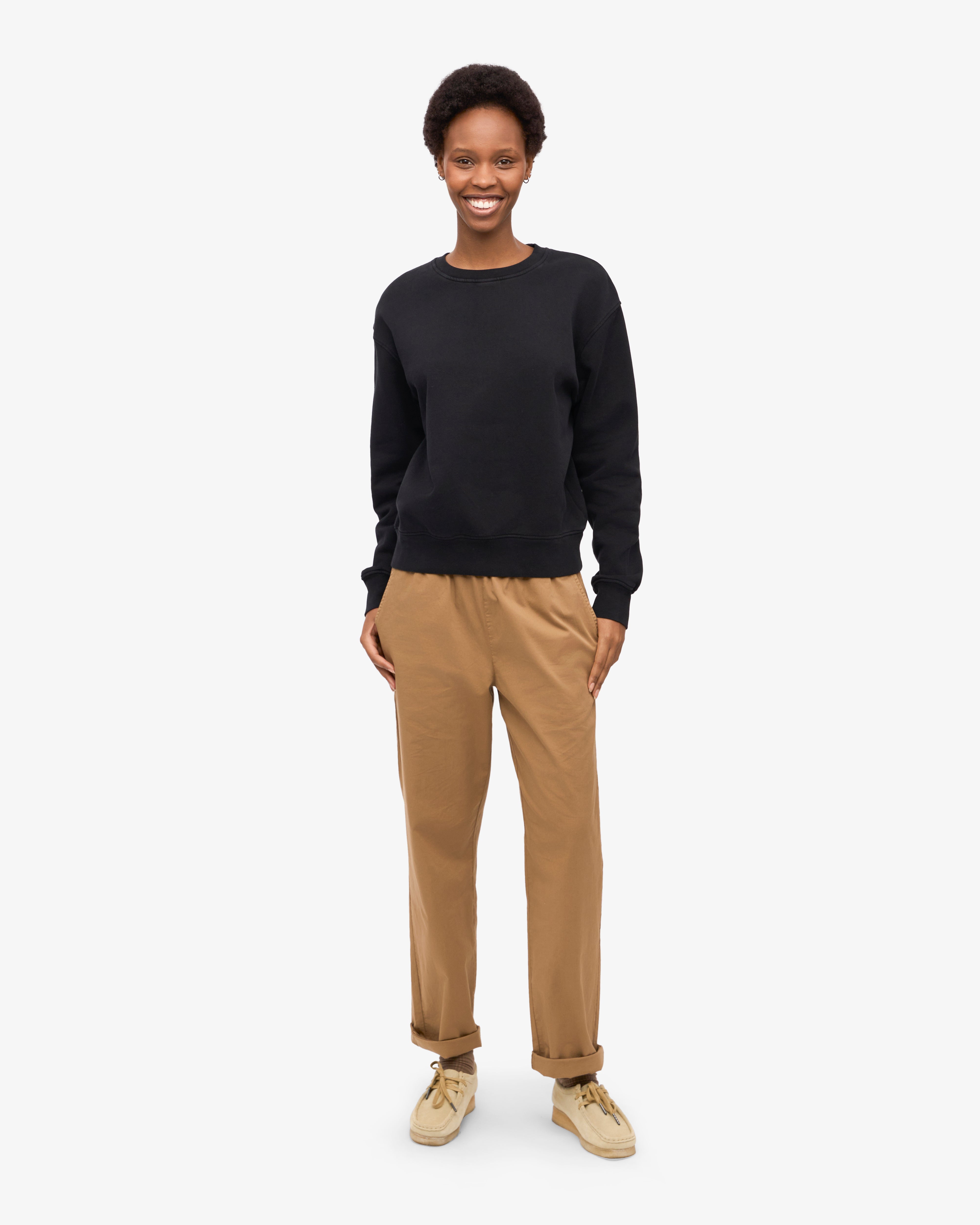 Women Classic Organic Crew - Deep Black XS