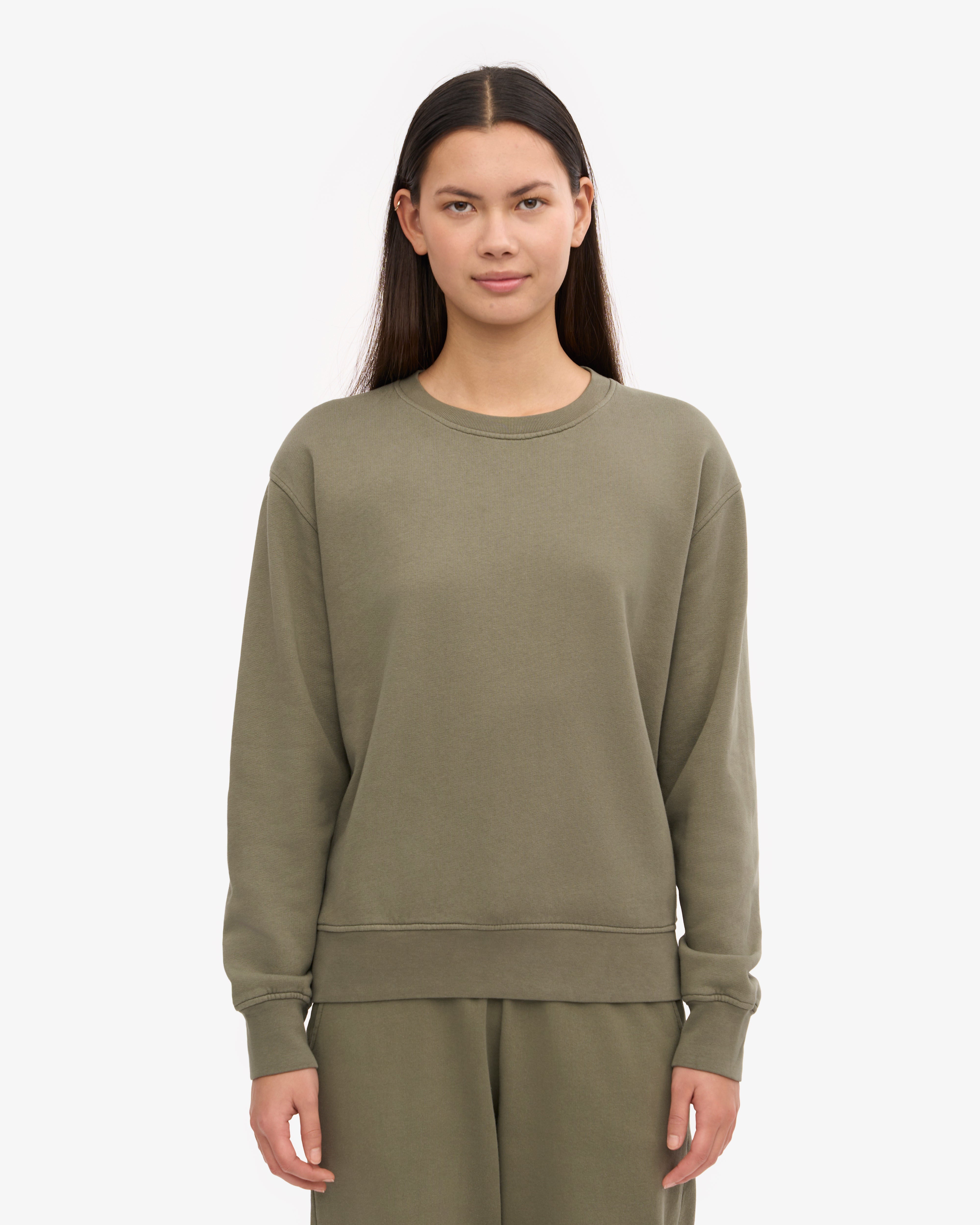 Women Classic Organic Crew - Dusty Olive XS