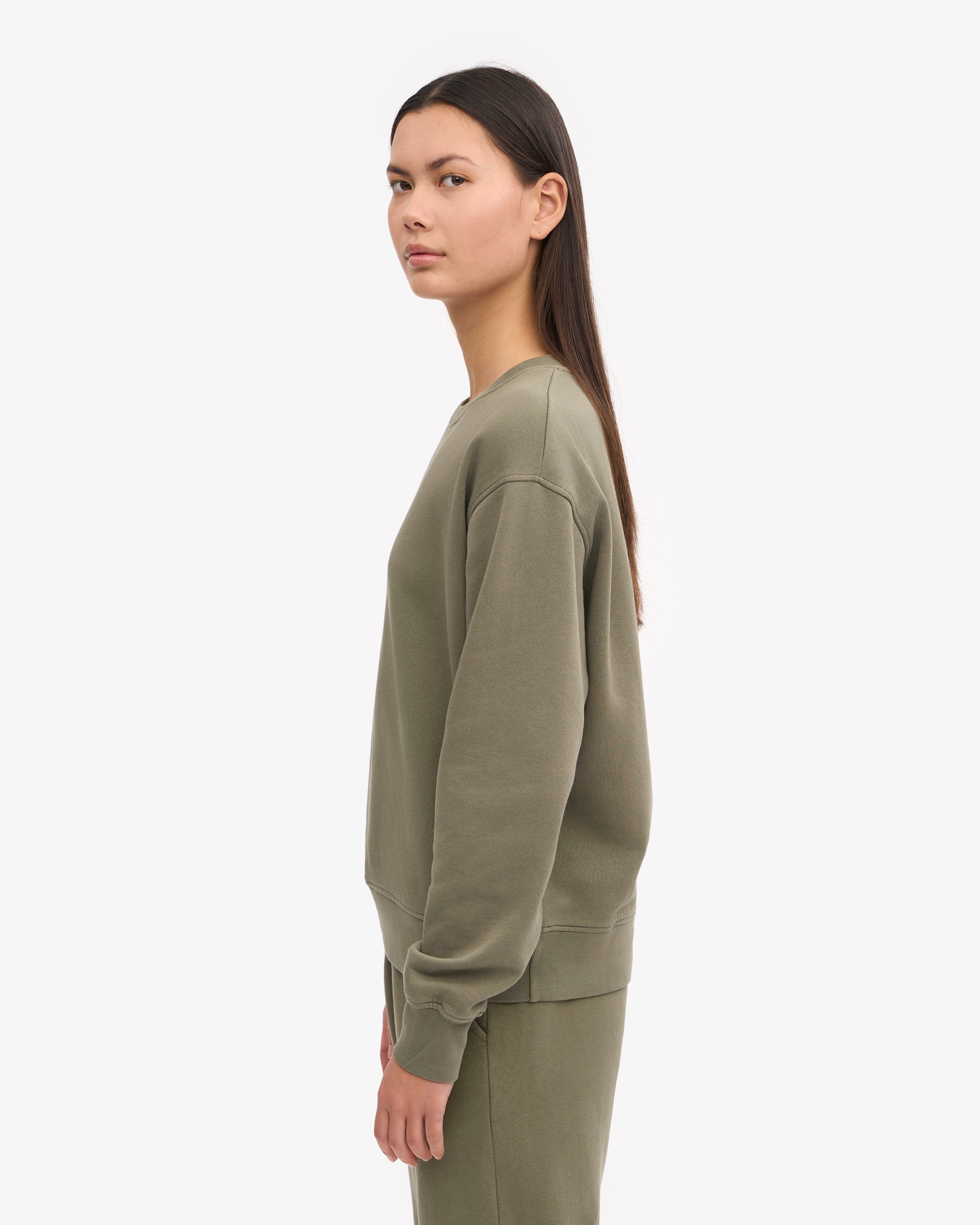 Women Classic Organic Crew - Dusty Olive XS
