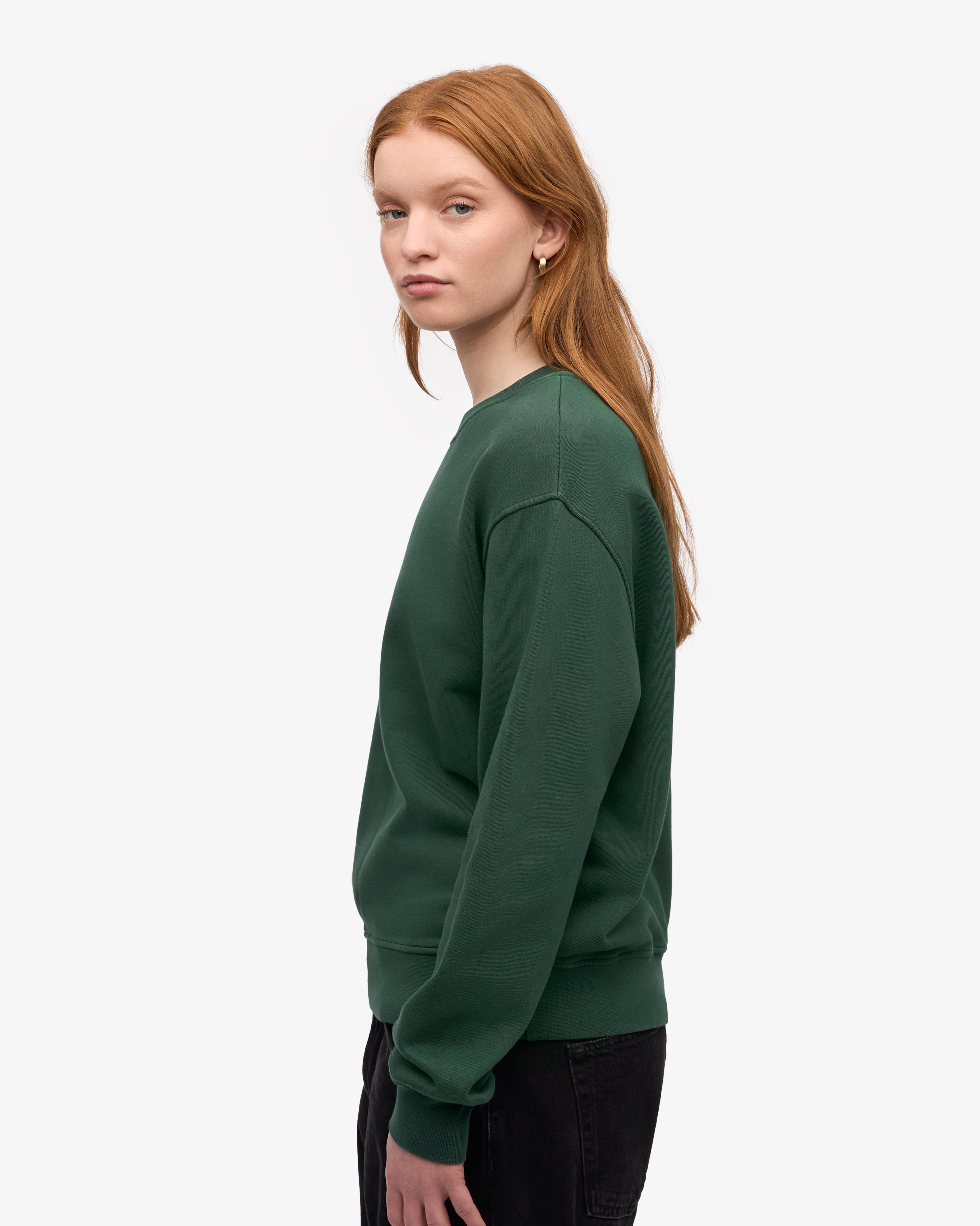 Women Classic Organic Crew - Emerald Green XS