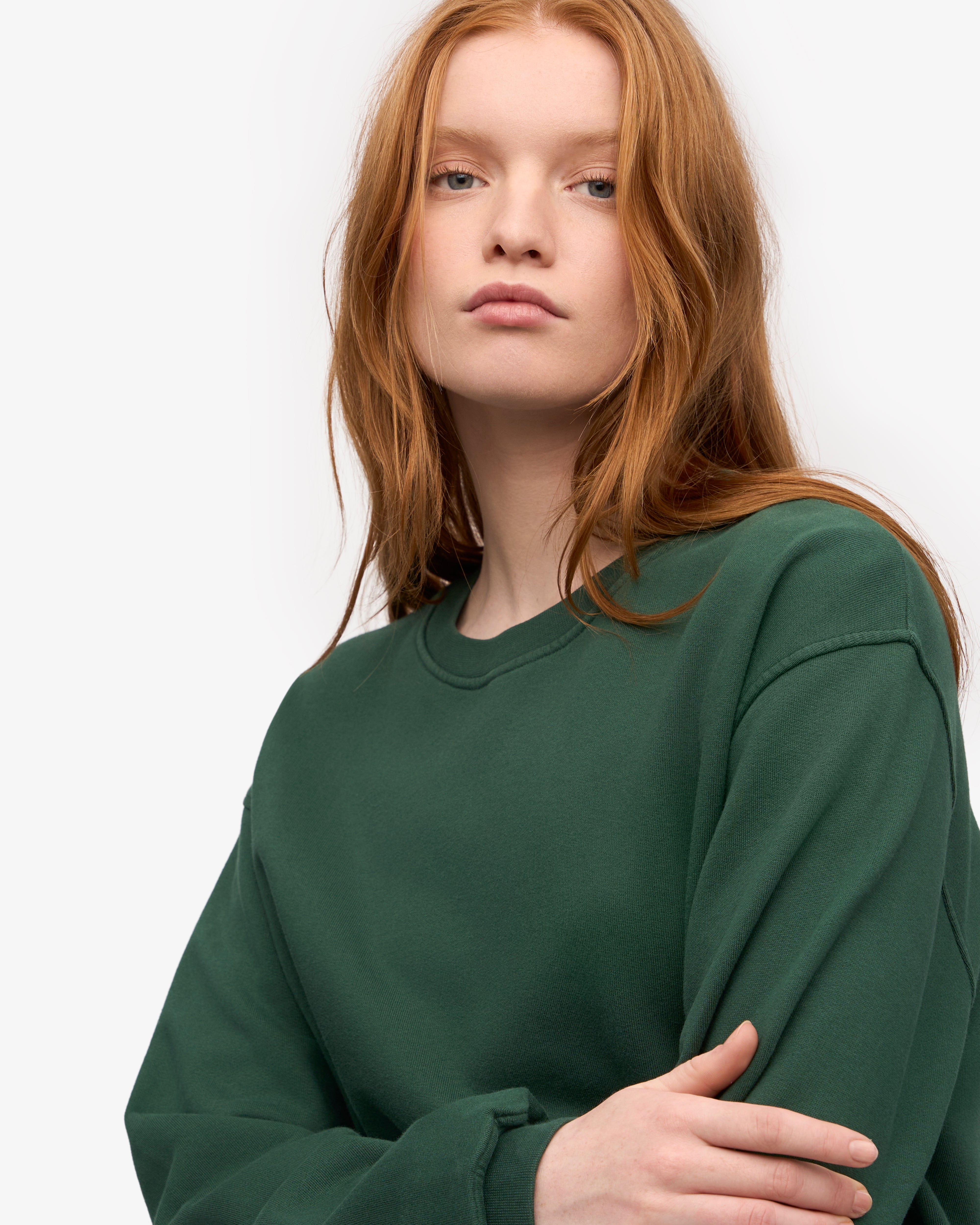 Women Classic Organic Crew - Emerald Green XS