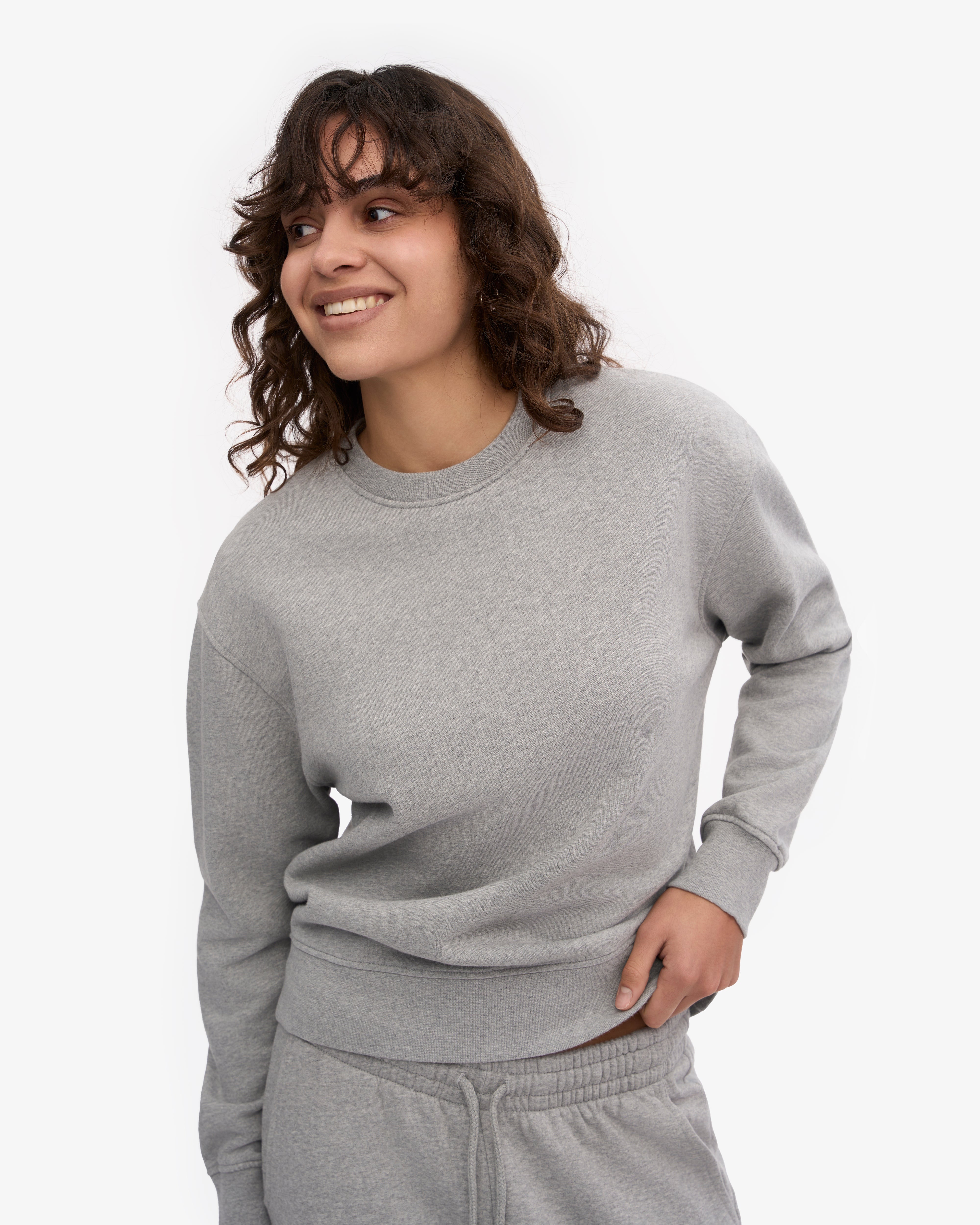 Women Classic Organic Crew - Heather Grey XS