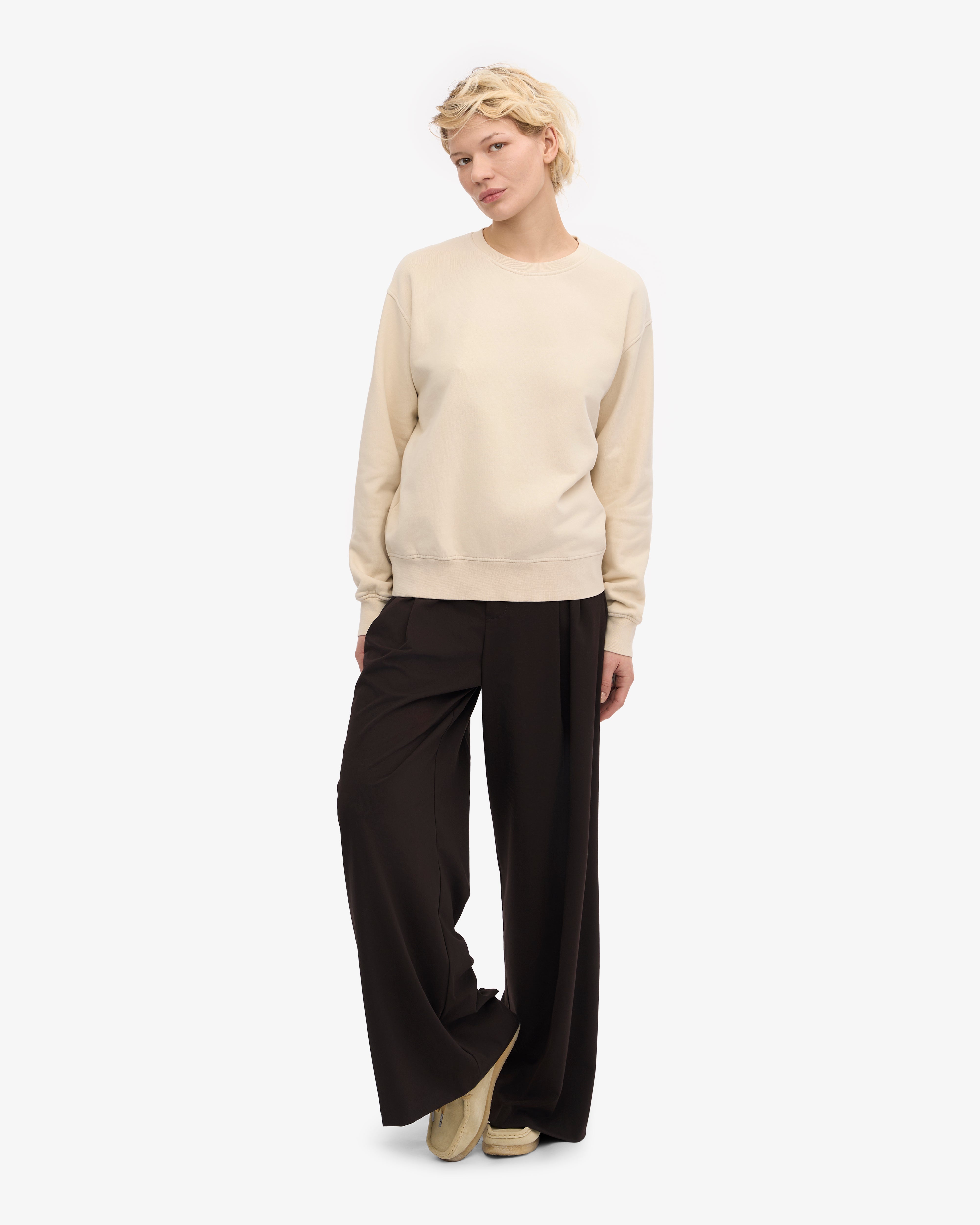 Women Classic Organic Crew - Ivory White