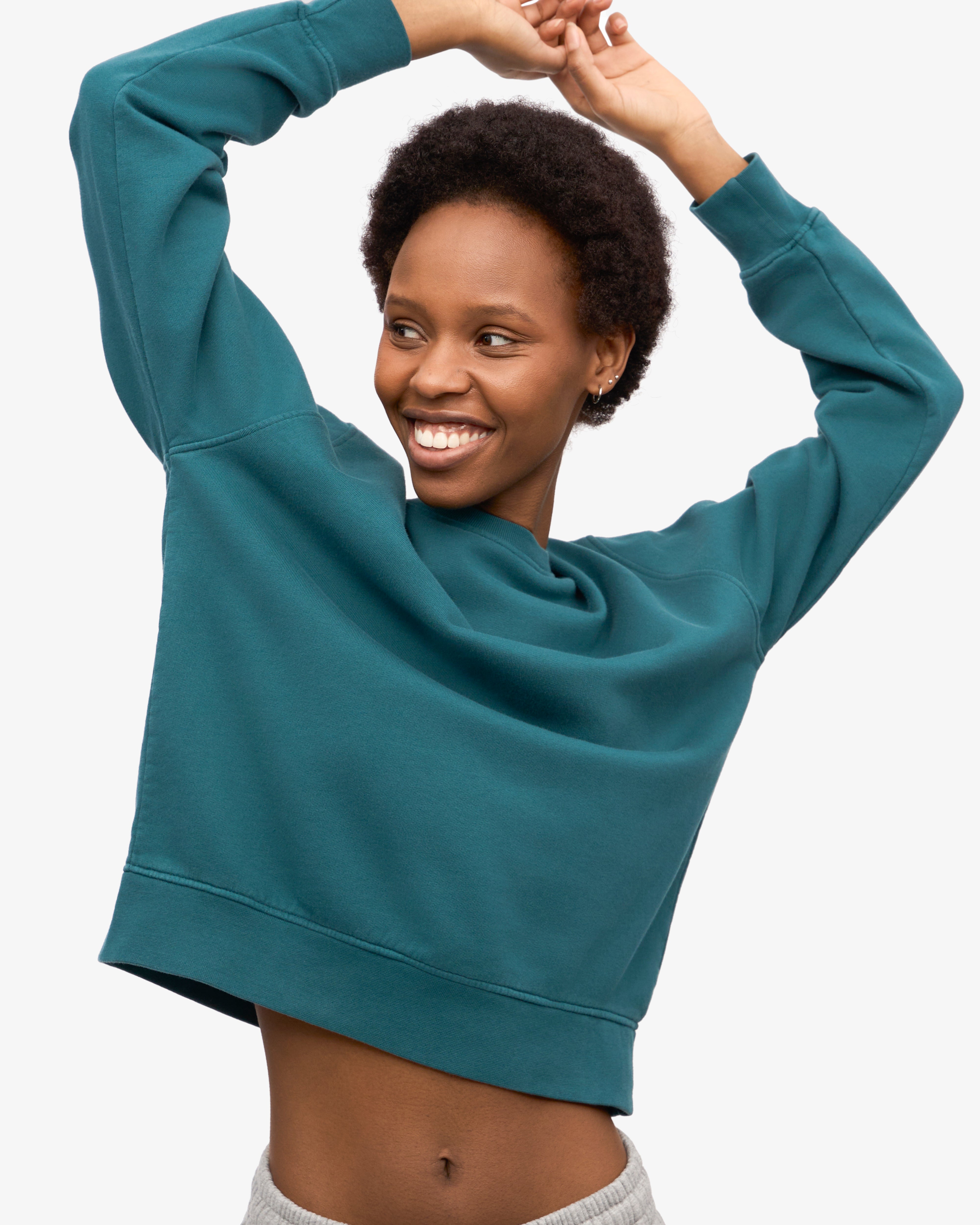 Women Classic Organic Crew - Ocean Green XS