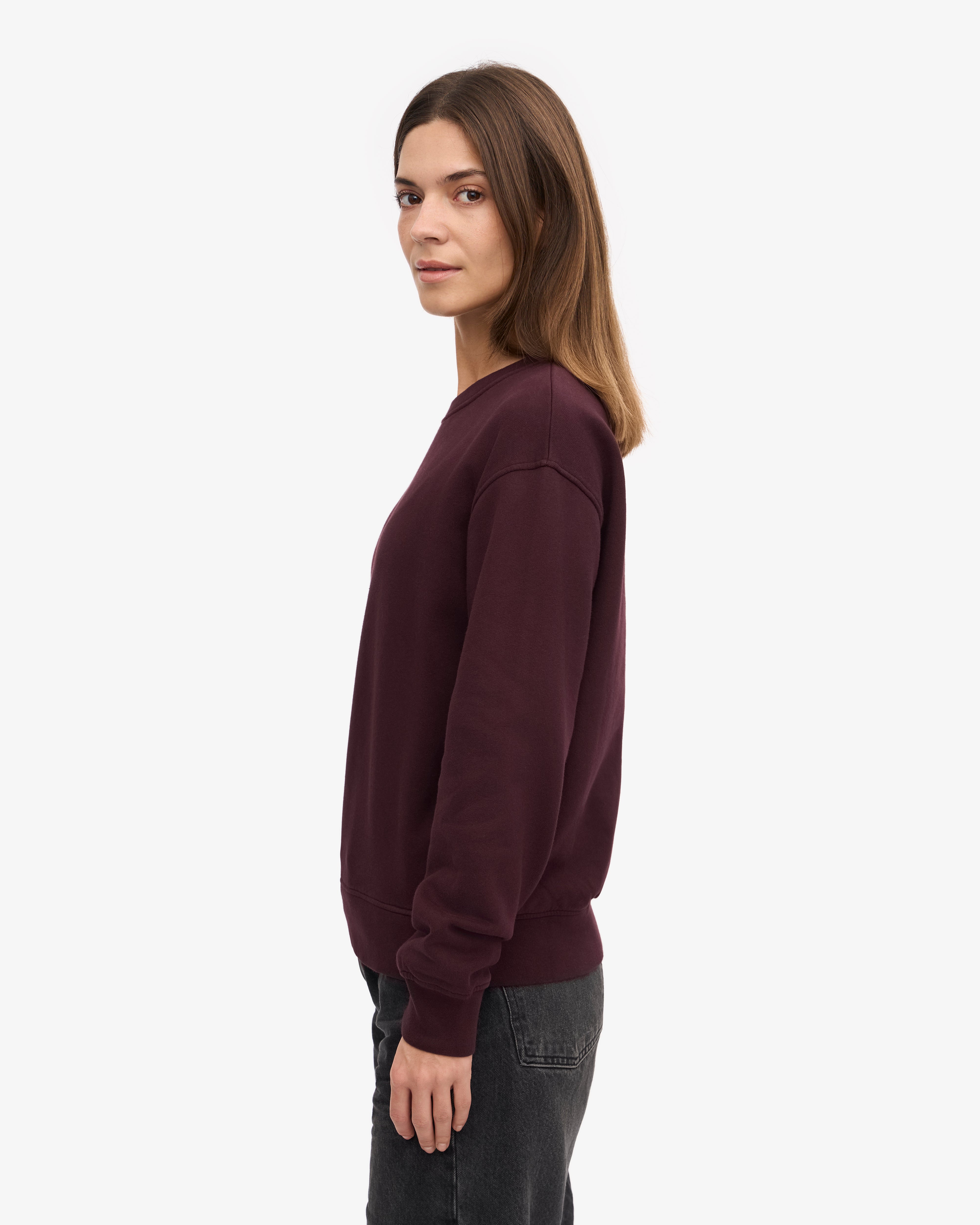 Women Classic Organic Crew - Oxblood Red XS