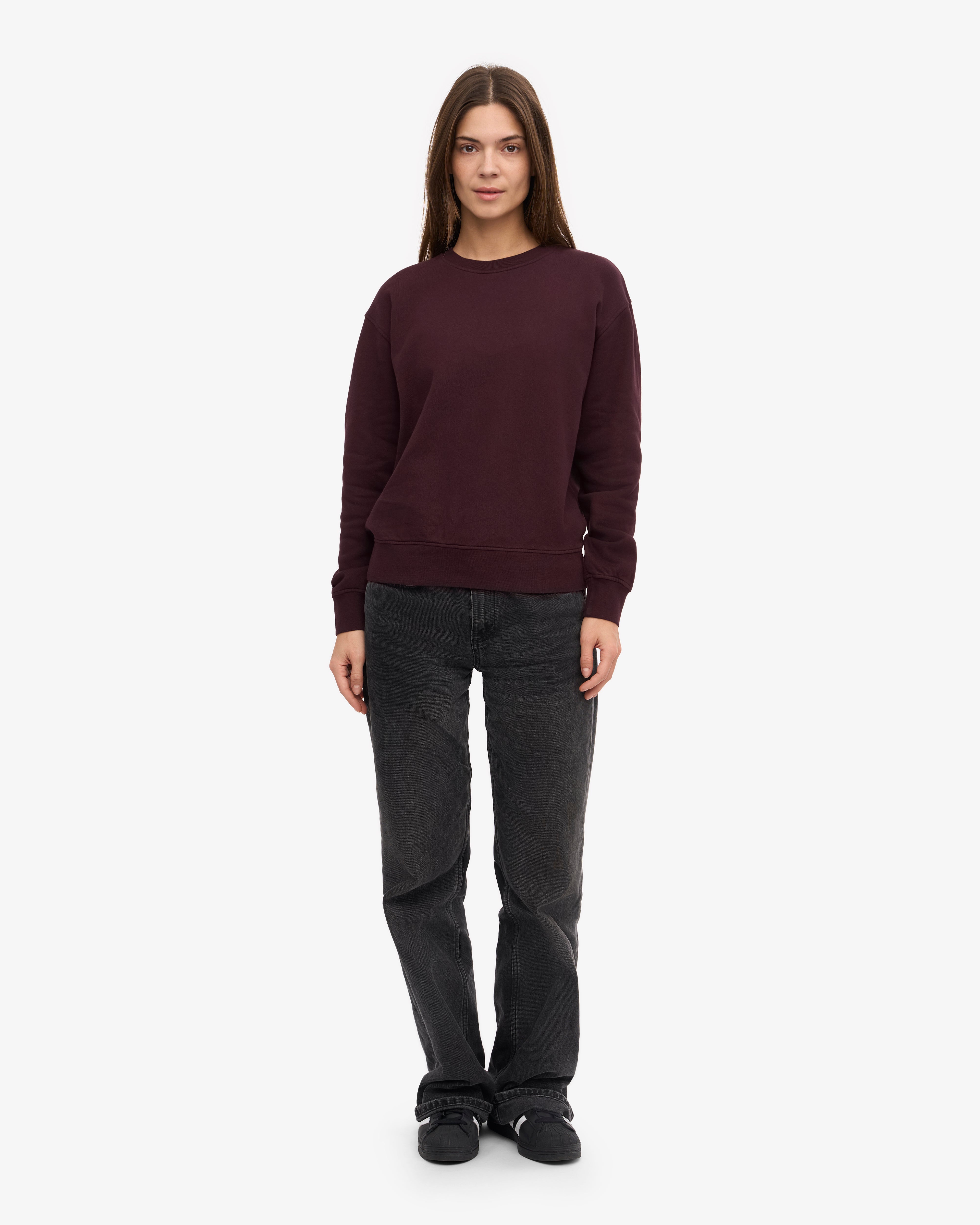 Women Classic Organic Crew - Oxblood Red XS