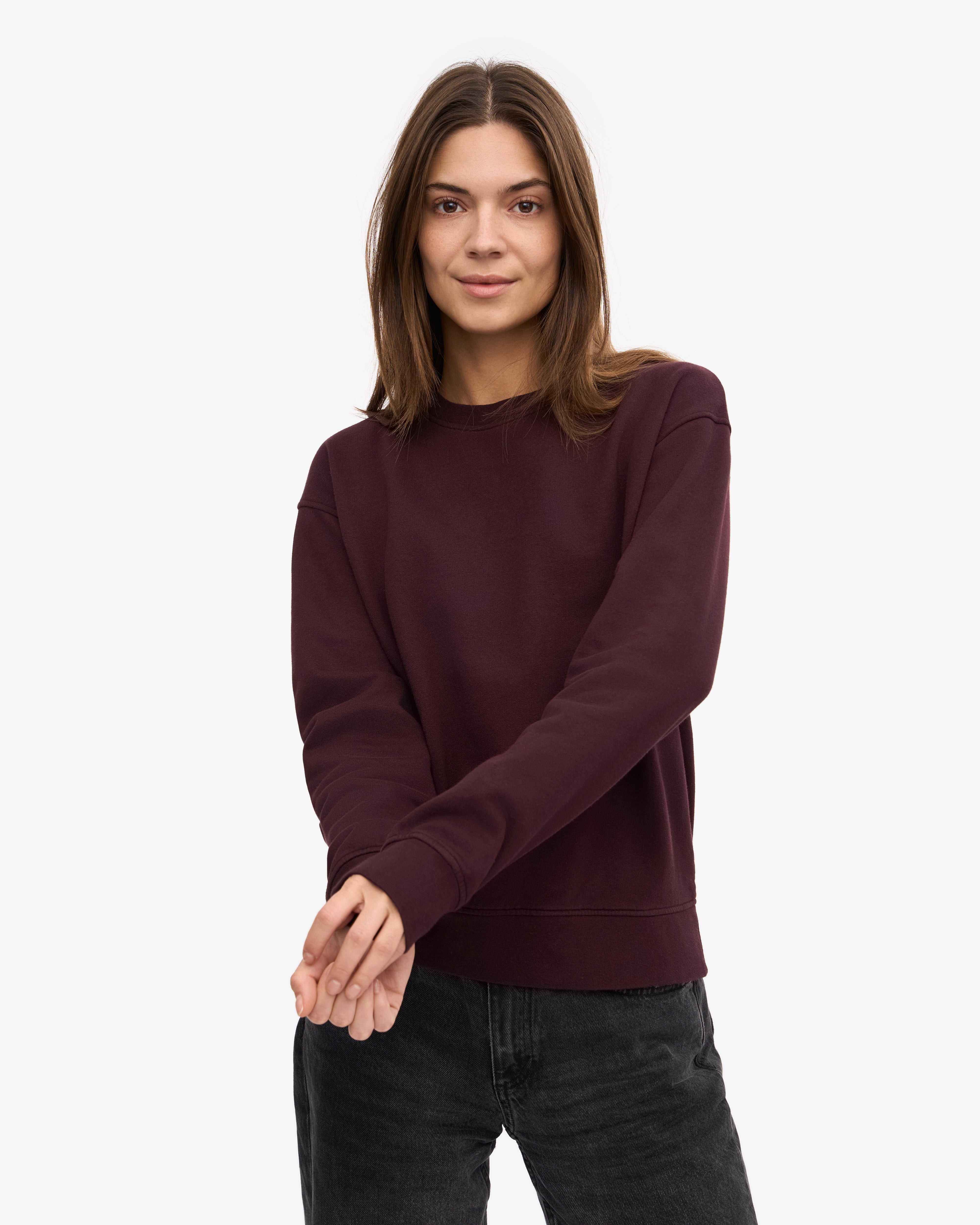 Women Classic Organic Crew - Oxblood Red XS