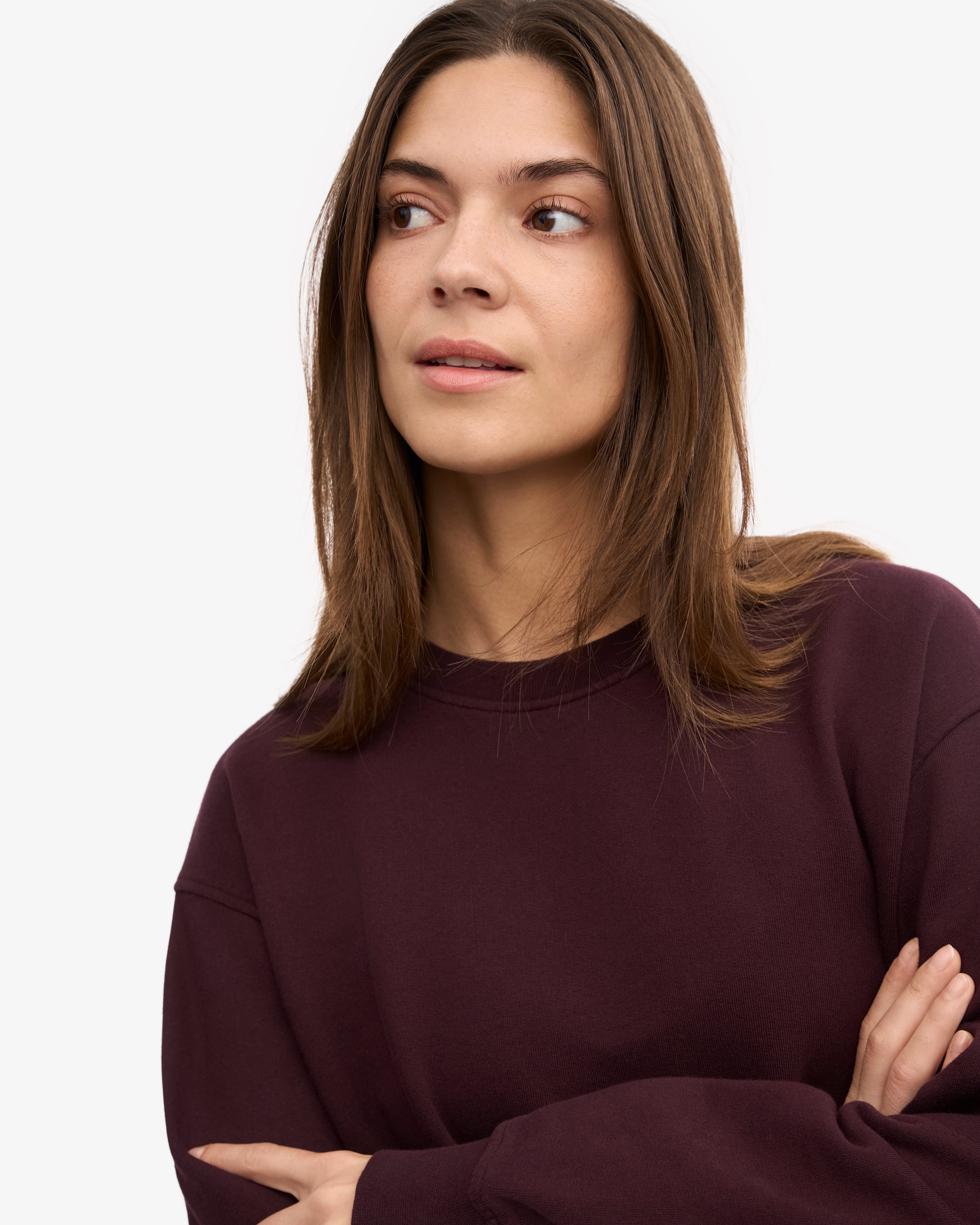 Women Classic Organic Crew - Oxblood Red XS
