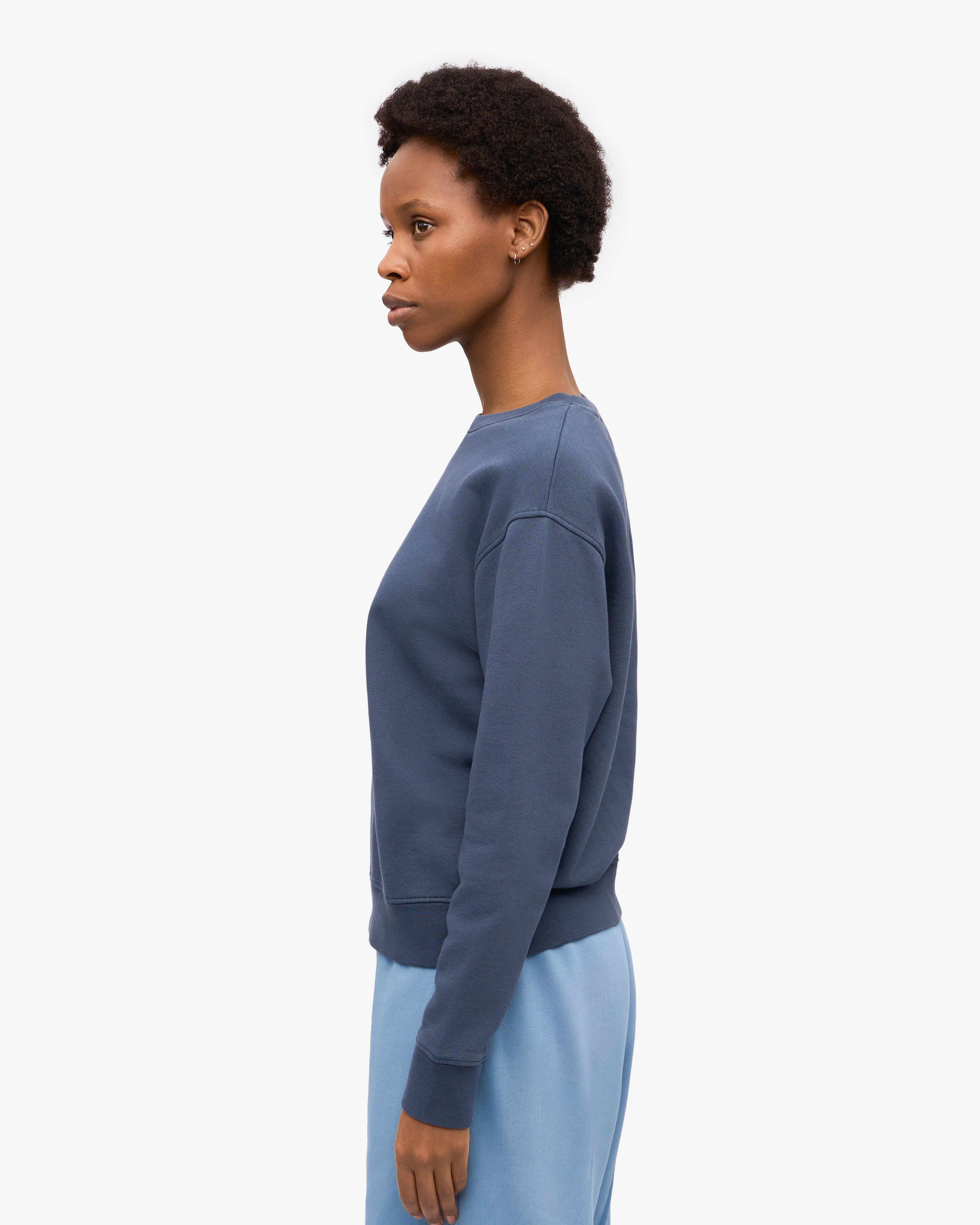 Women Classic Organic Crew - Petrol Blue XS