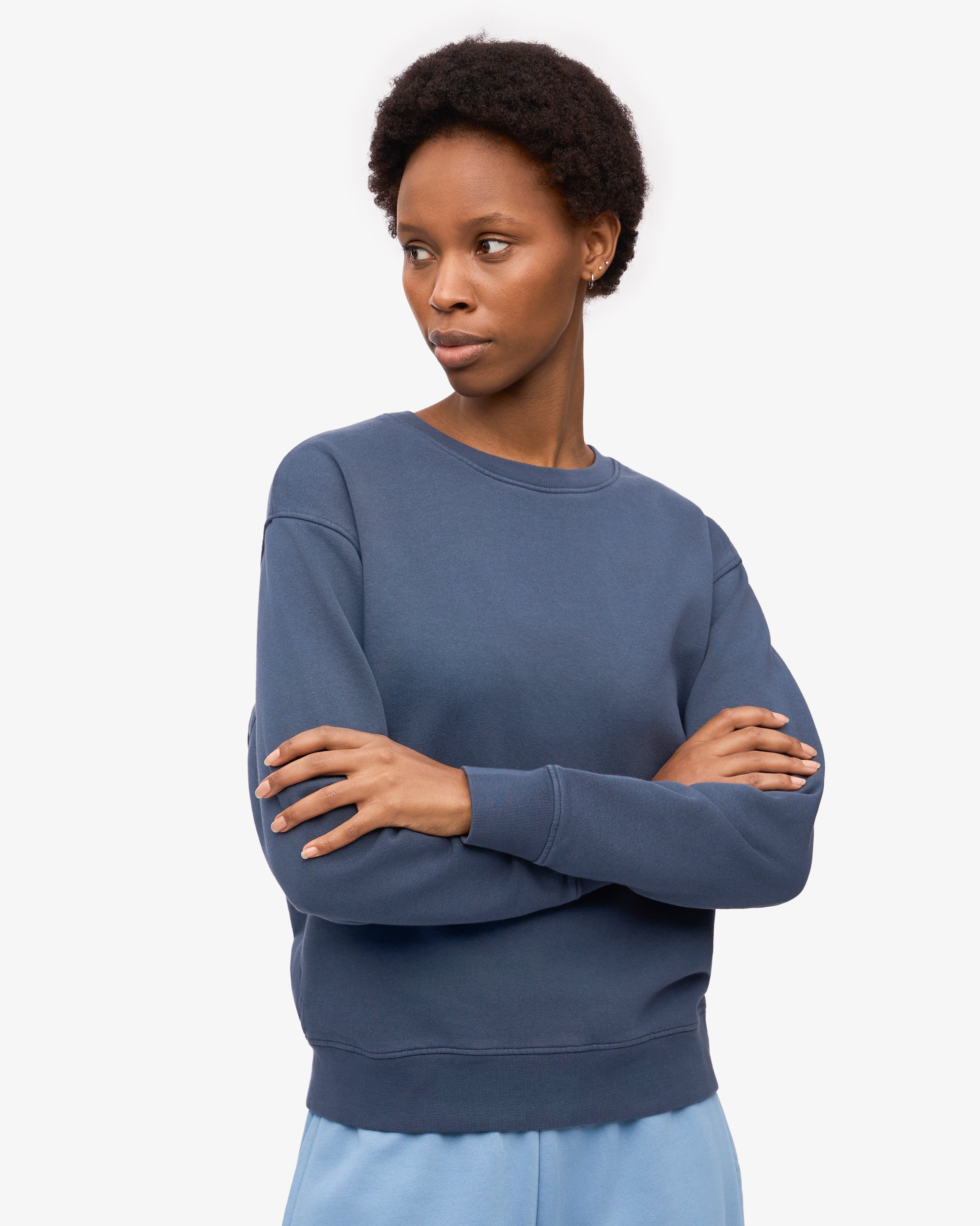 Women Classic Organic Crew - Petrol Blue XS
