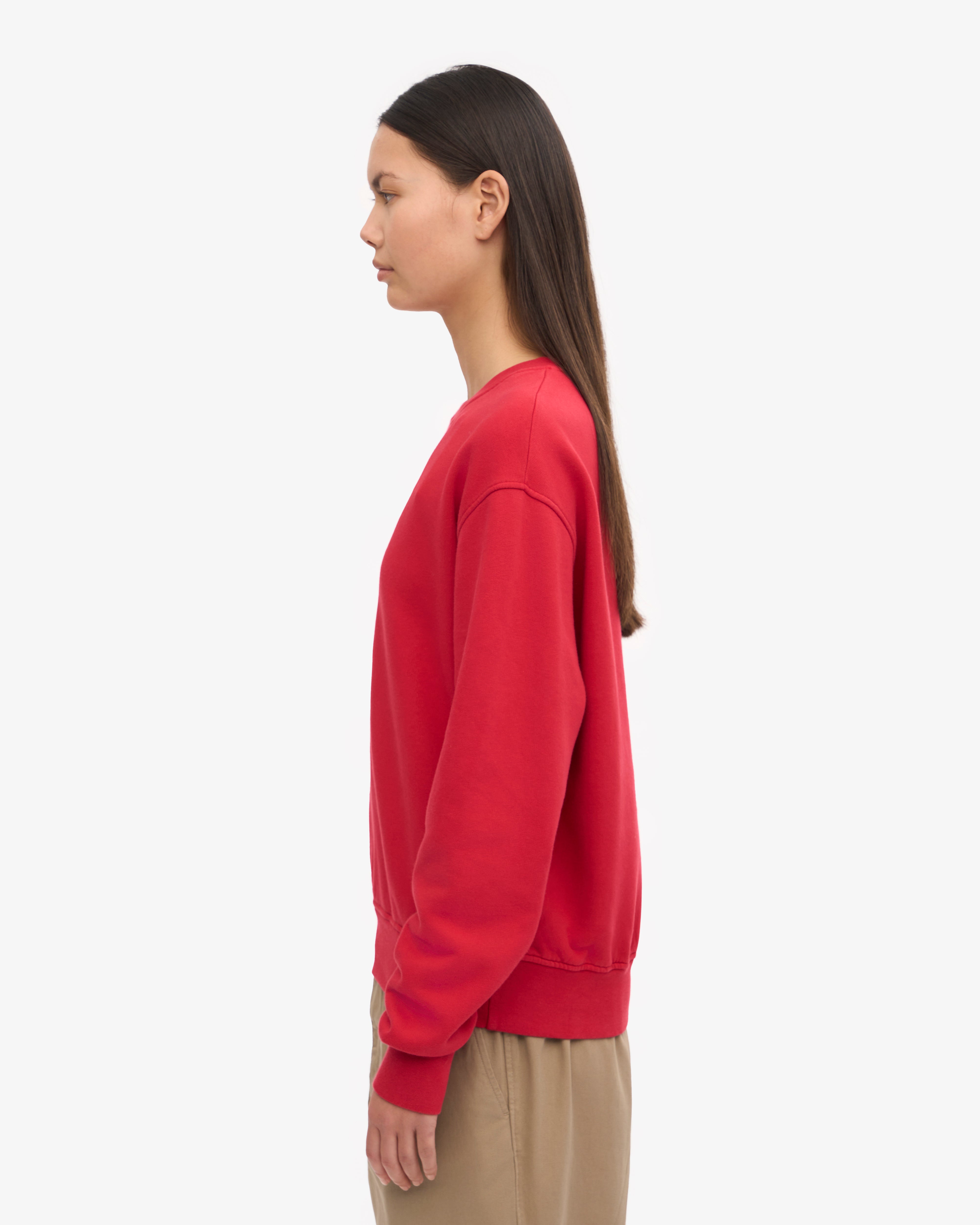 Women Classic Organic Crew - Scarlet Red XS