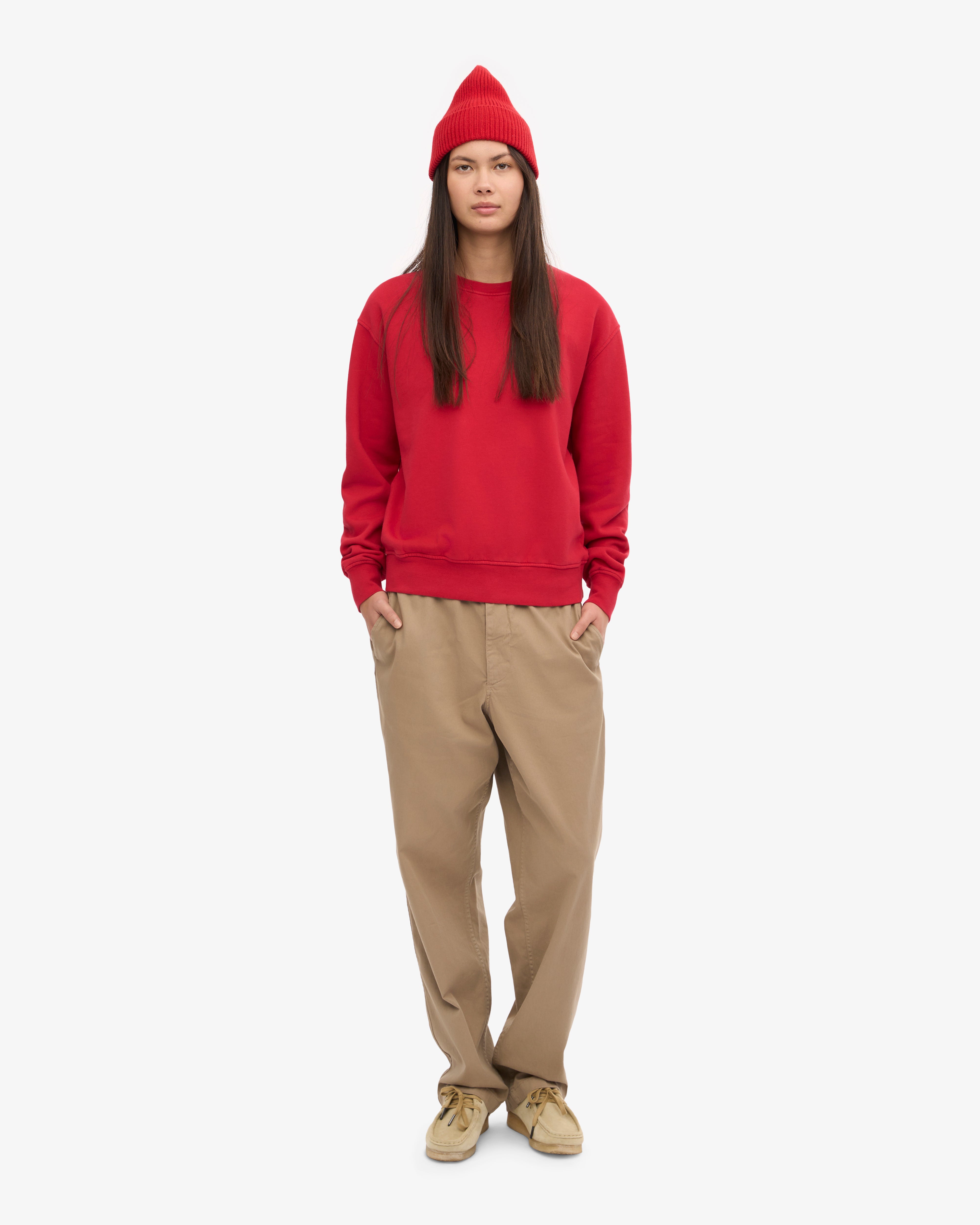 Women Classic Organic Crew - Scarlet Red XS
