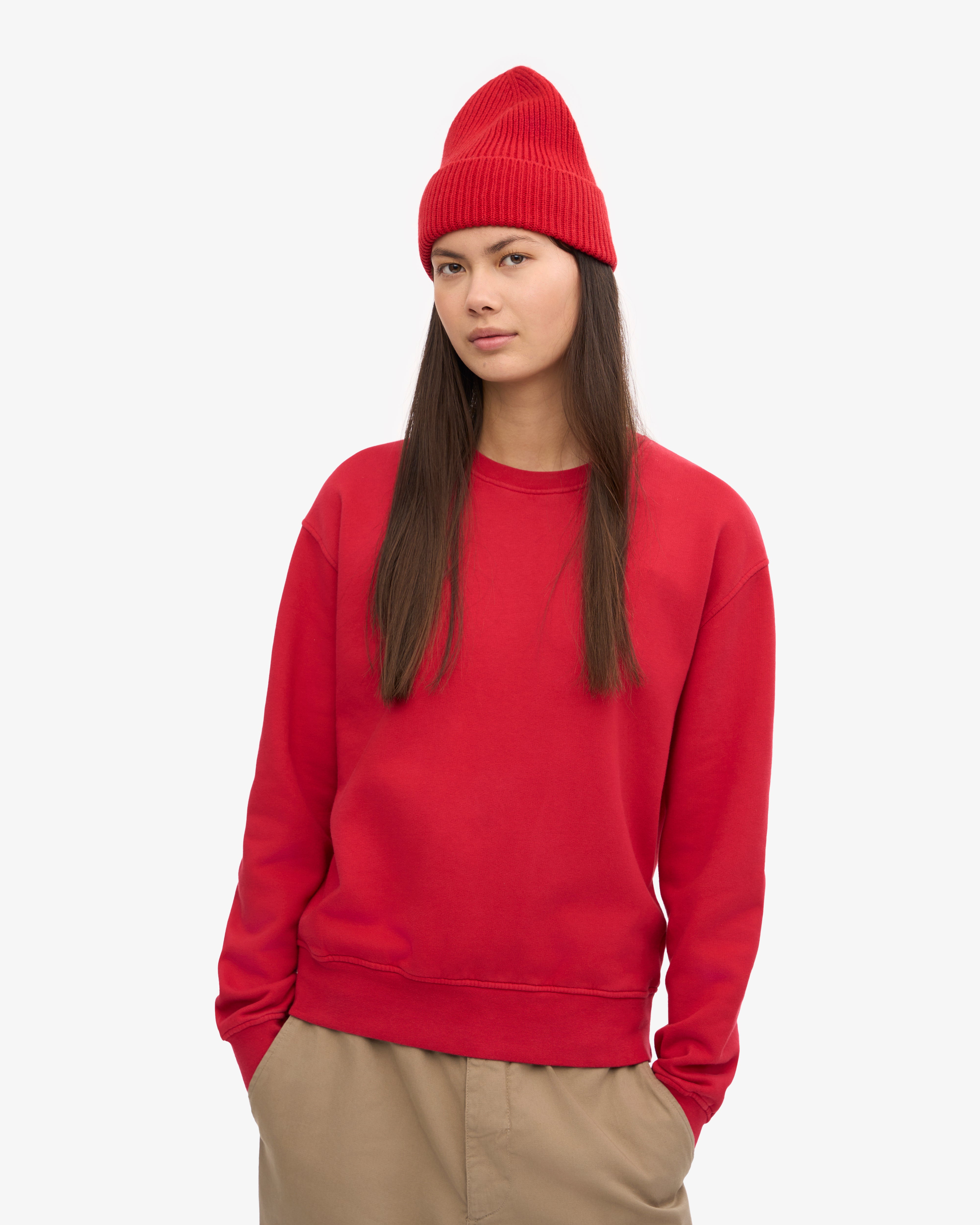 Women Classic Organic Crew - Scarlet Red XS