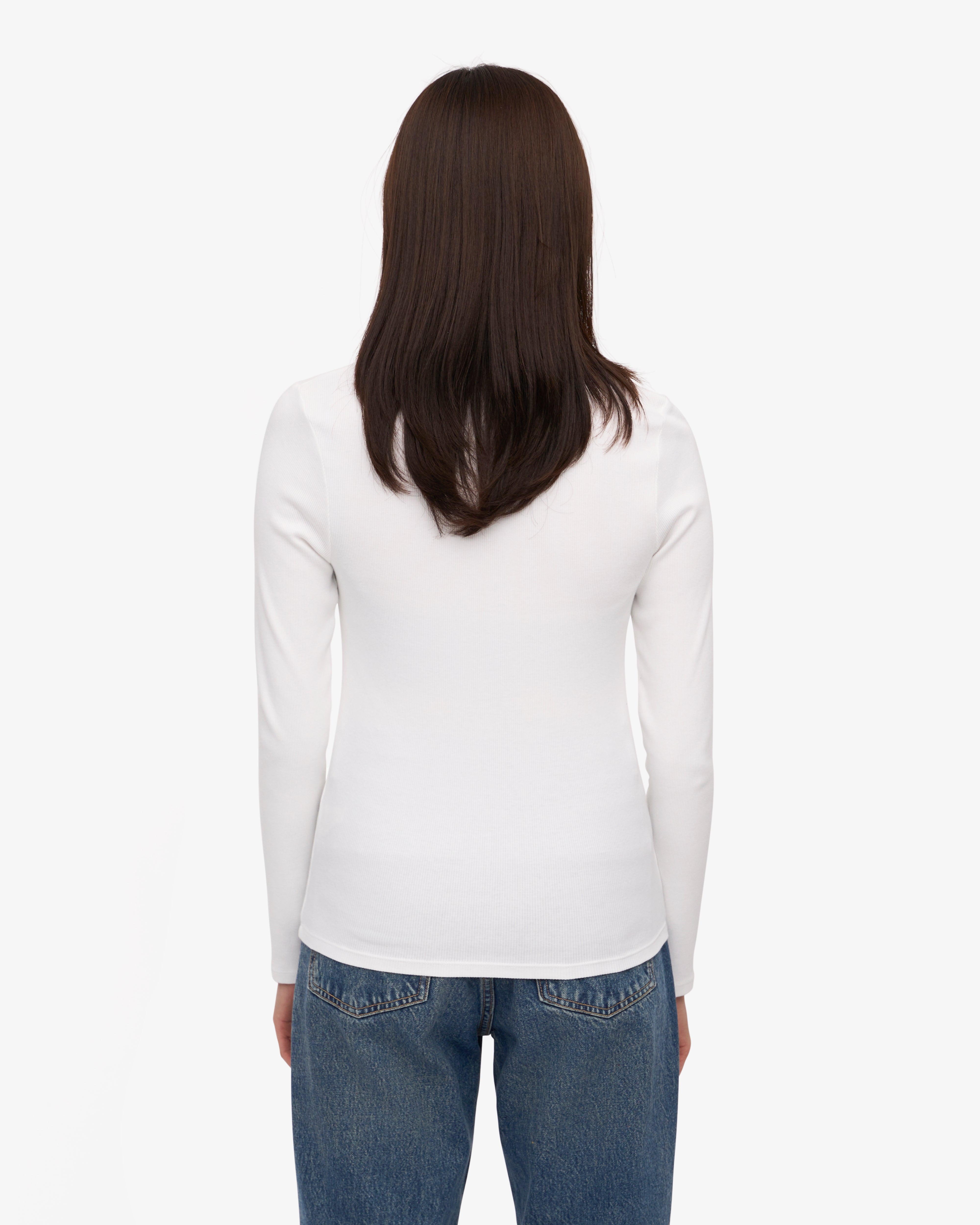 Women Organic Rib LS T-Shirt - Optical White