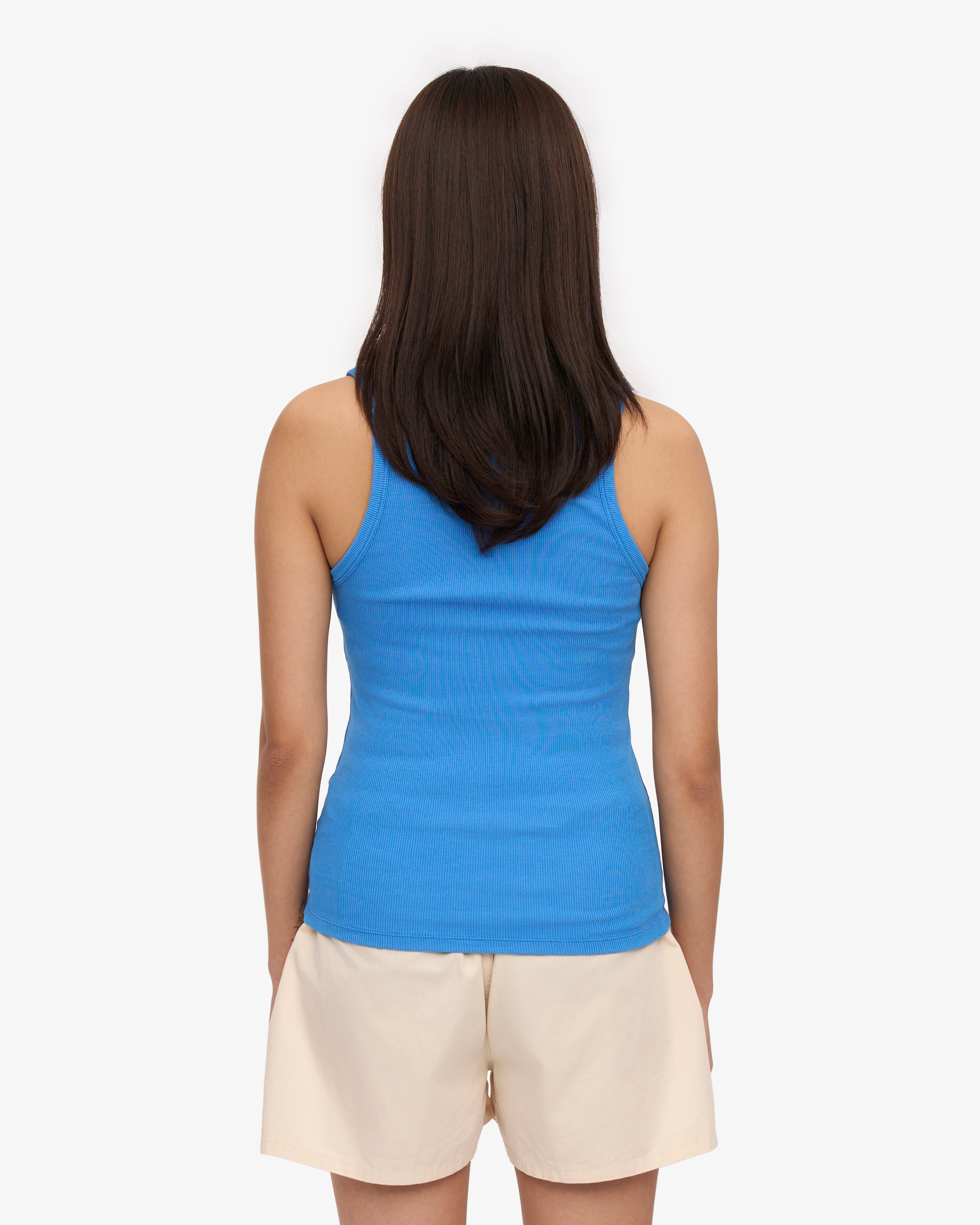 Women Organic Rib Tank Top - Pacific Blue