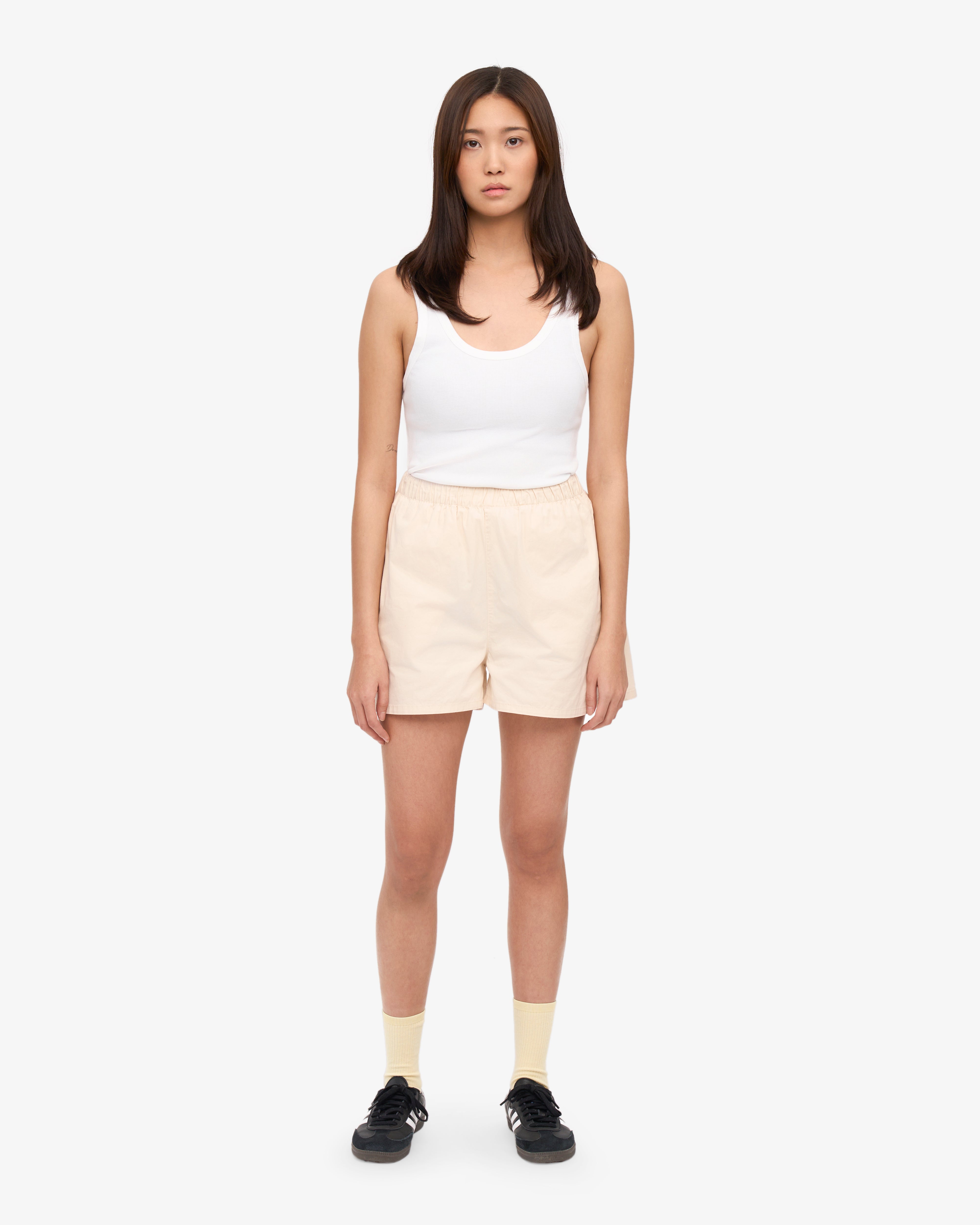 Women Organic Twill Shorts - Ivory White