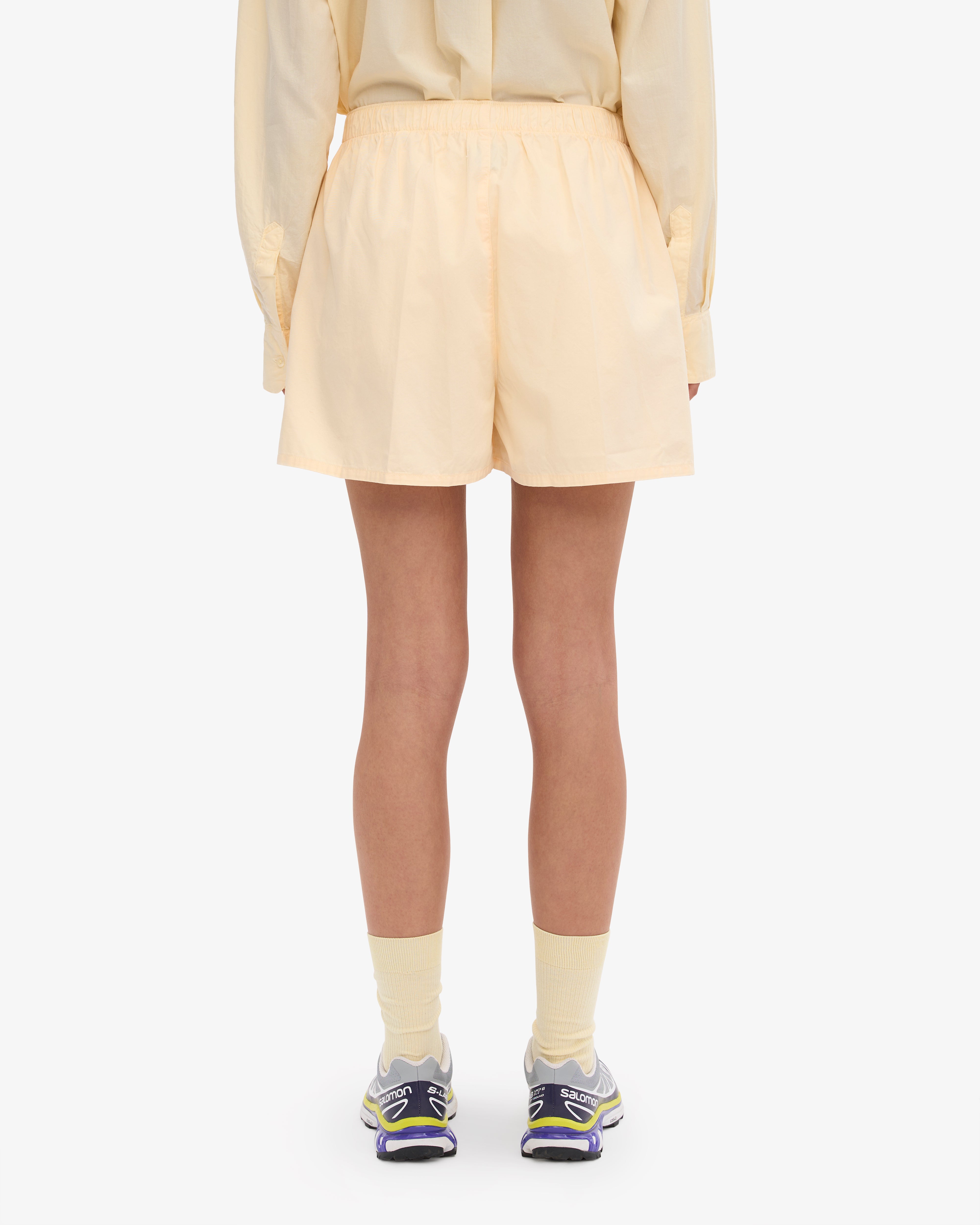 Women Organic Twill Shorts - Soft Yellow