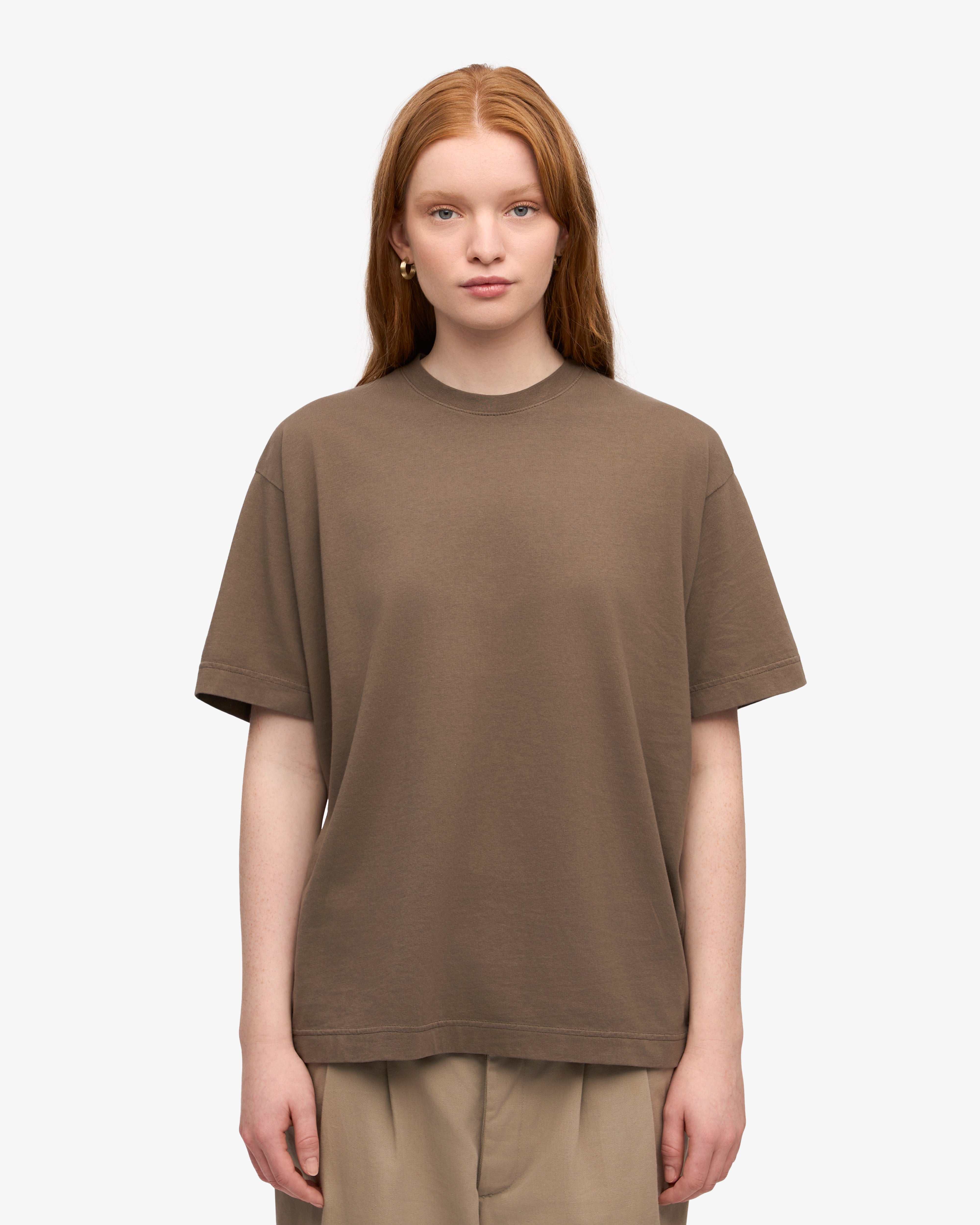 Oversized Organic T-Shirt - Cedar Brown XS