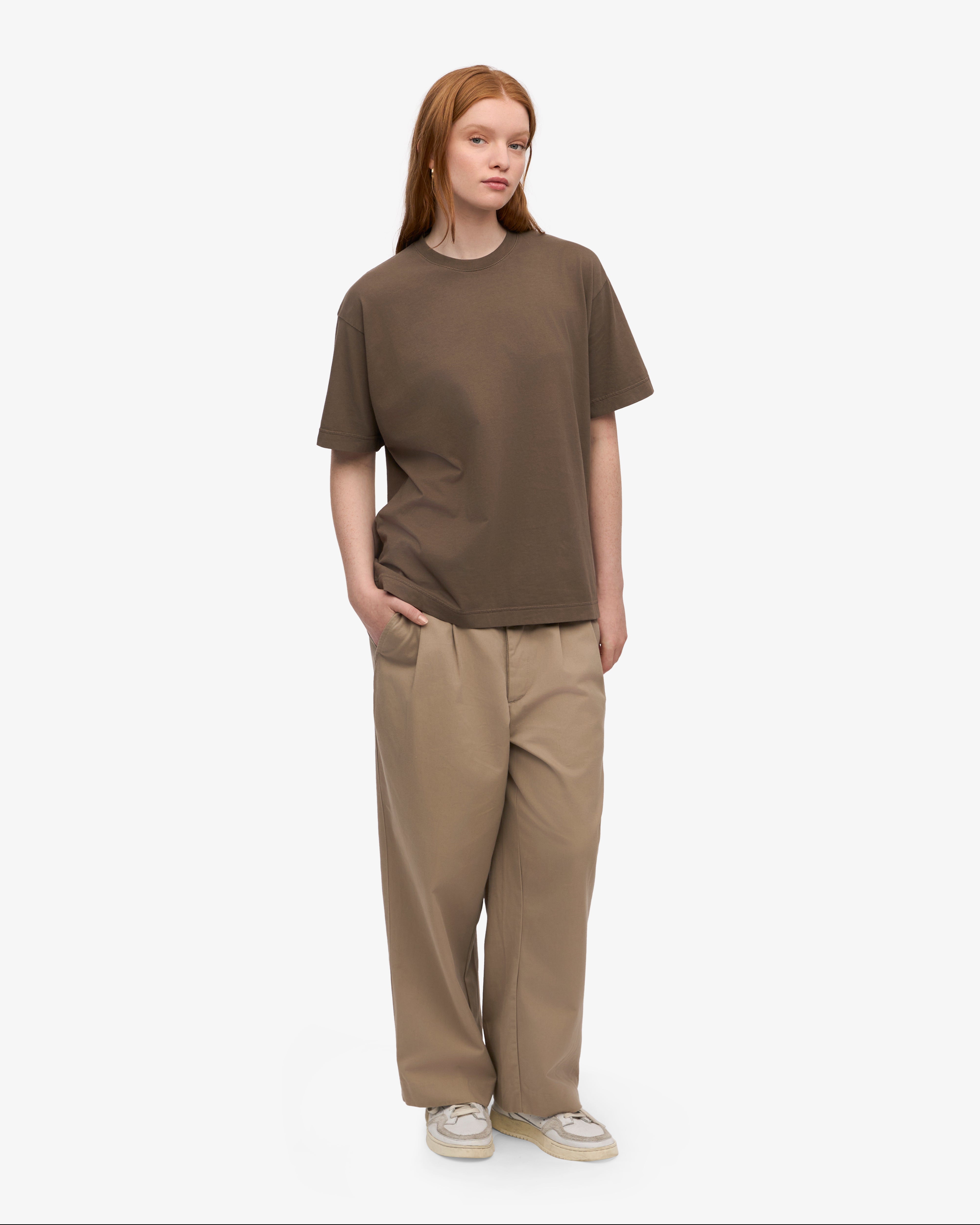 Oversized Organic T-Shirt - Cedar Brown XS
