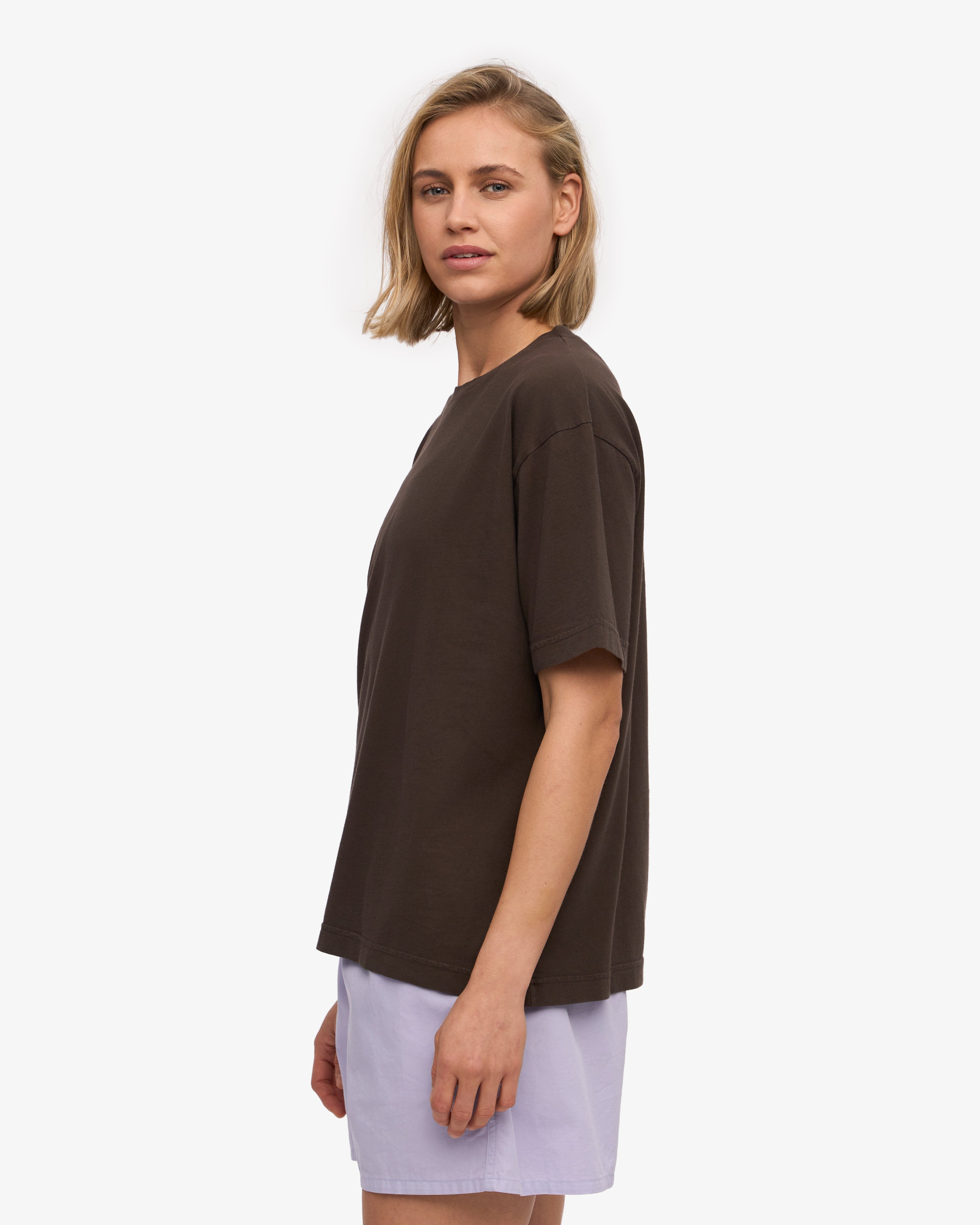 Oversized Organic T-Shirt - Coffee Brown XS
