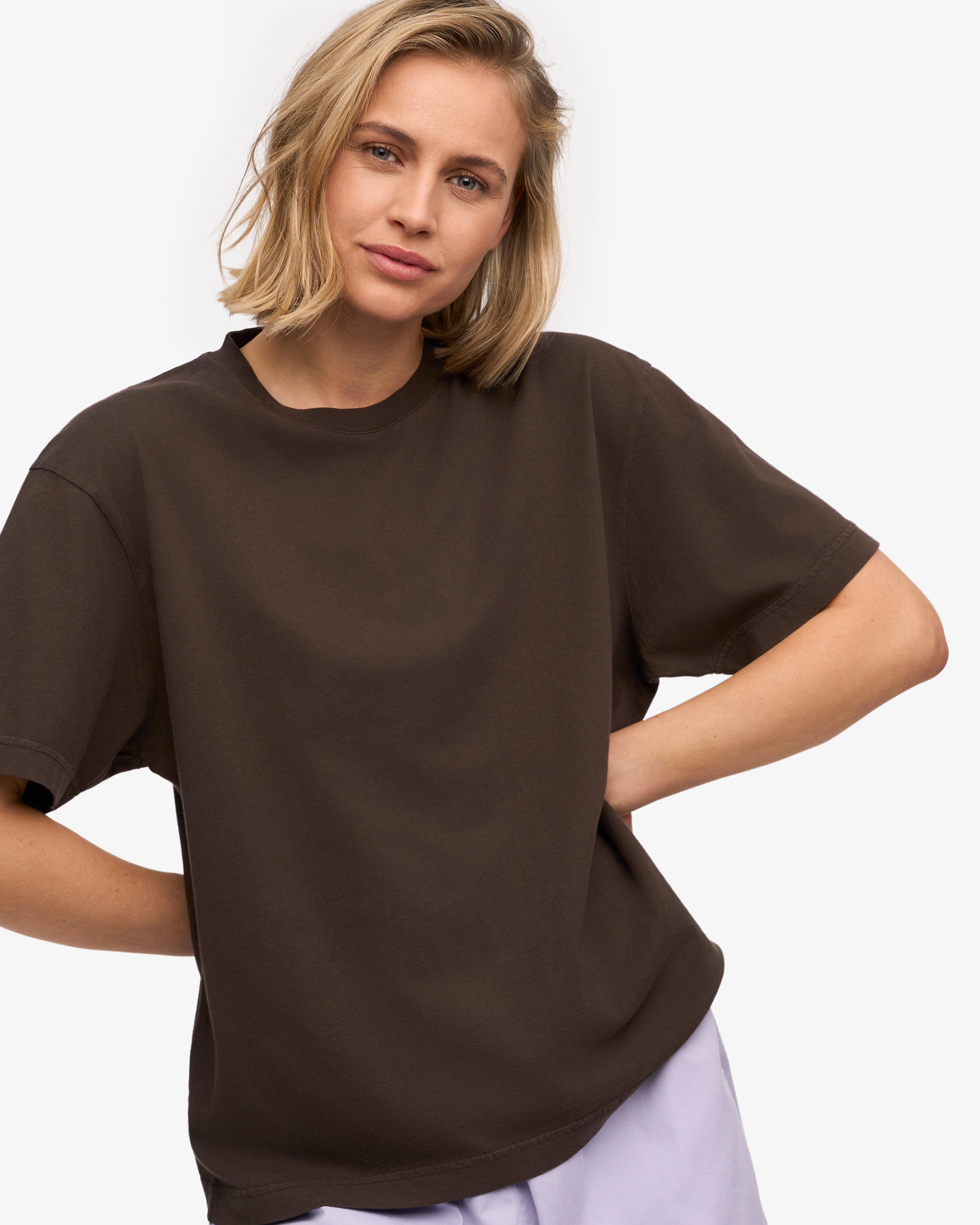 Oversized Organic T-Shirt - Coffee Brown XS
