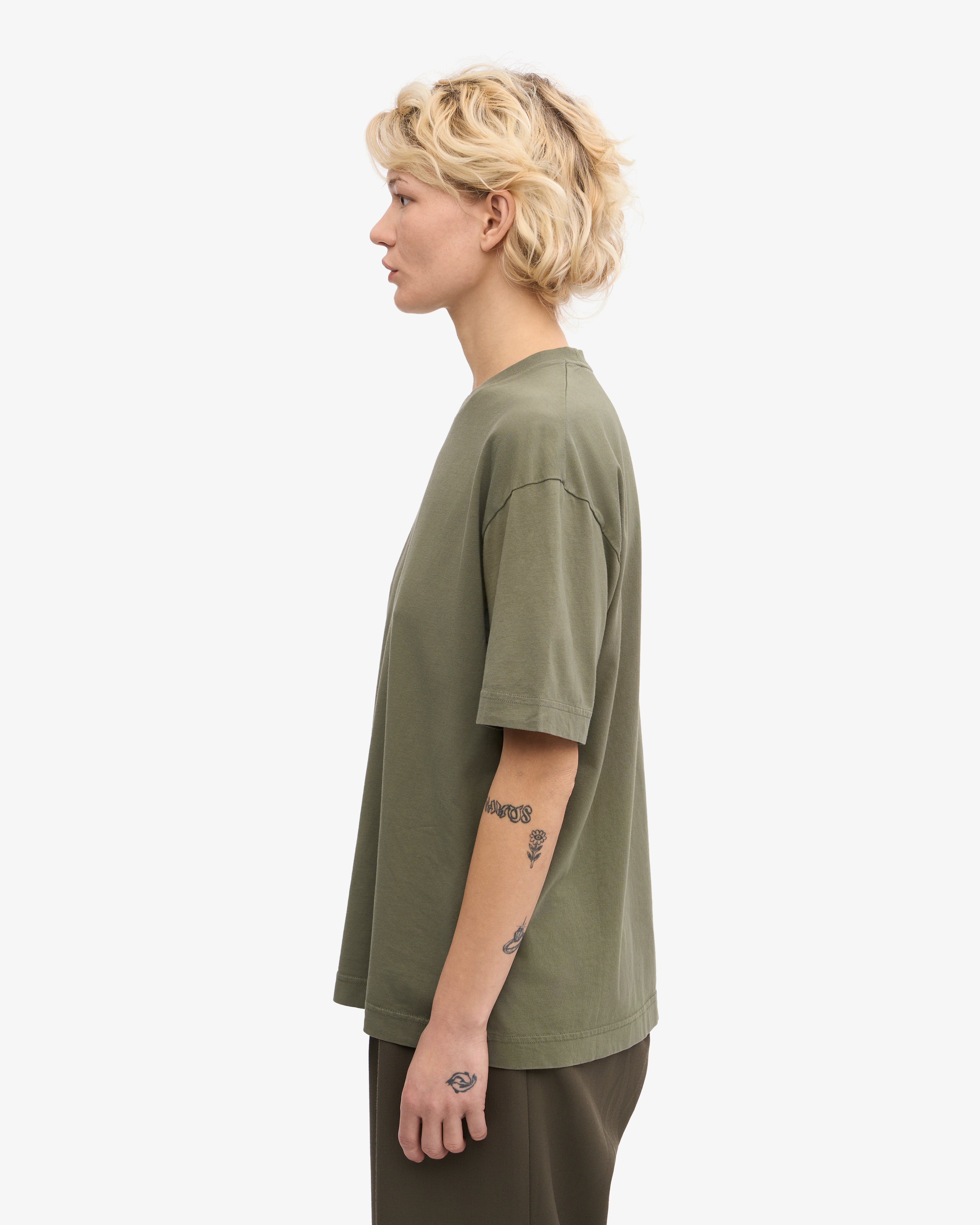 Oversized Organic T-Shirt - Dusty Olive XS