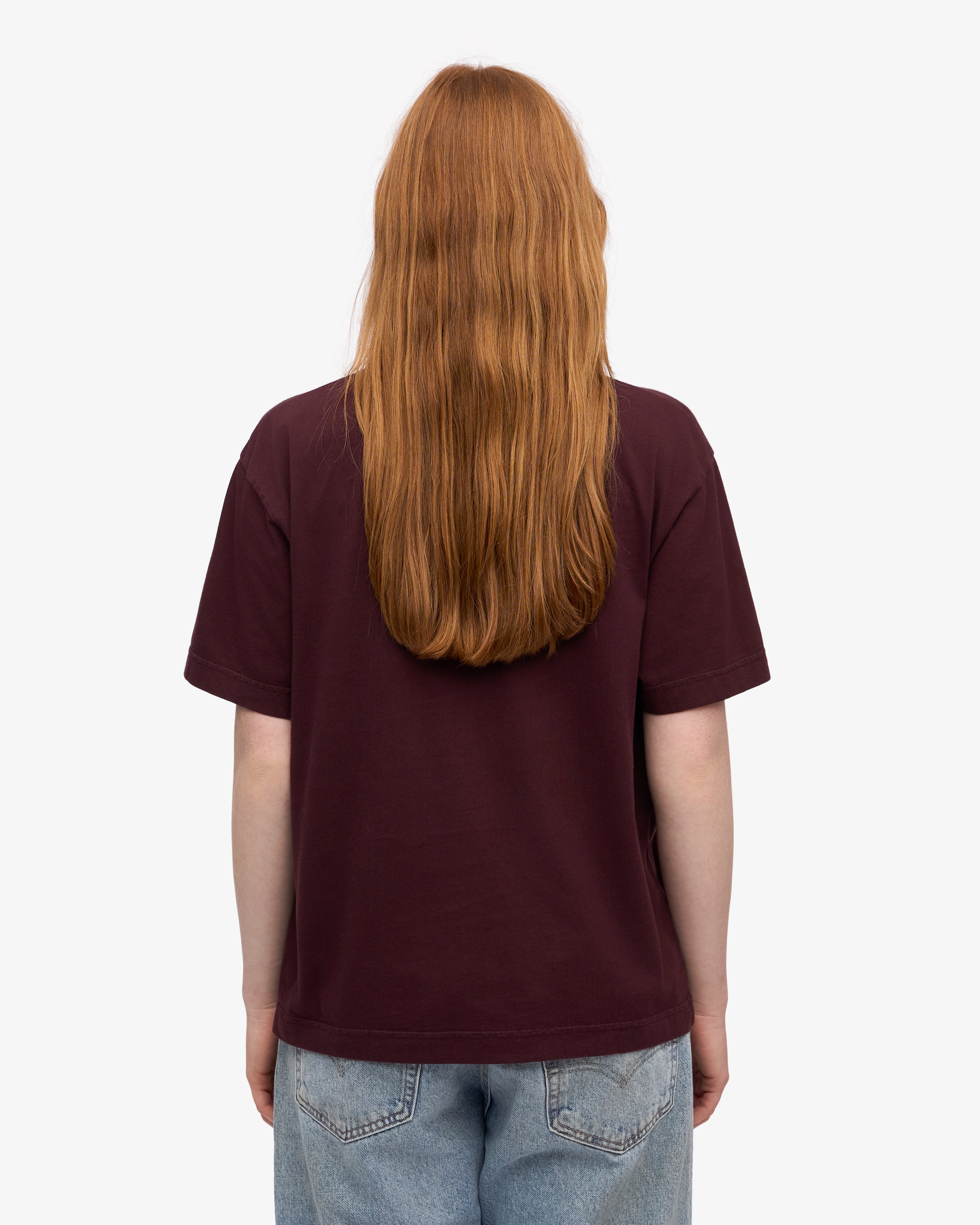 Oversized Organic T-Shirt - Oxblood Red XS
