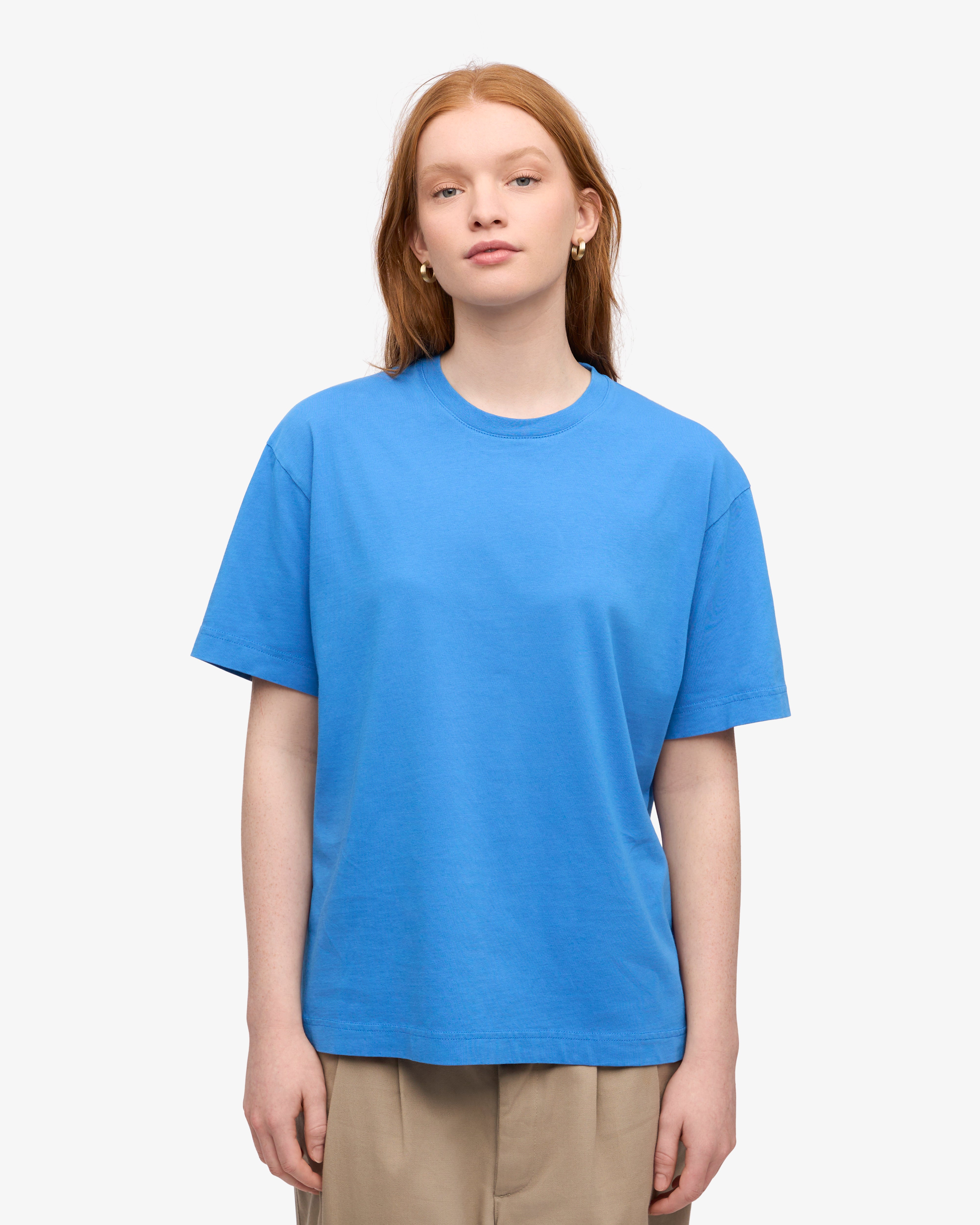 Oversized Organic T-Shirt - Pacific Blue XS