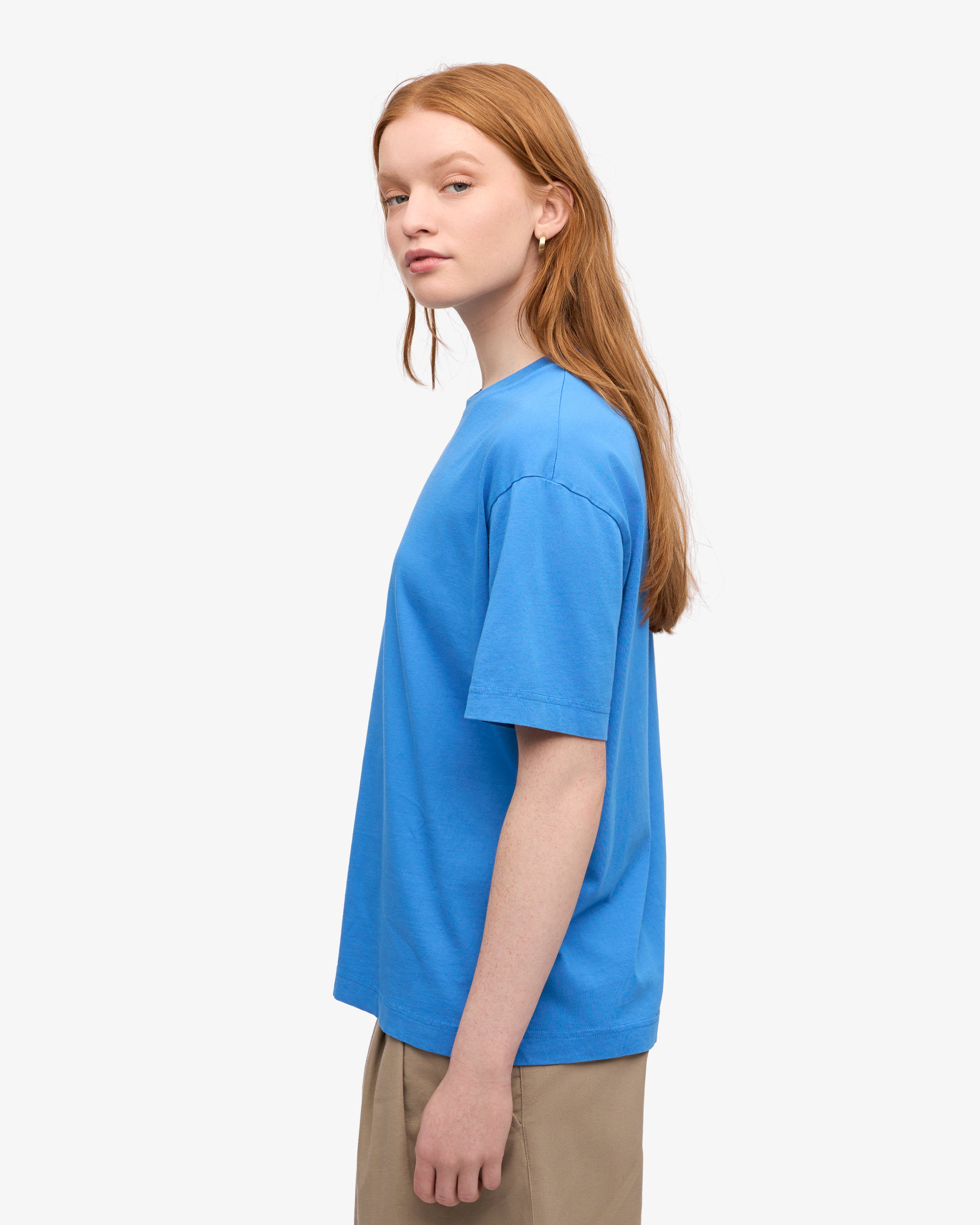 Oversized Organic T-Shirt - Pacific Blue XS
