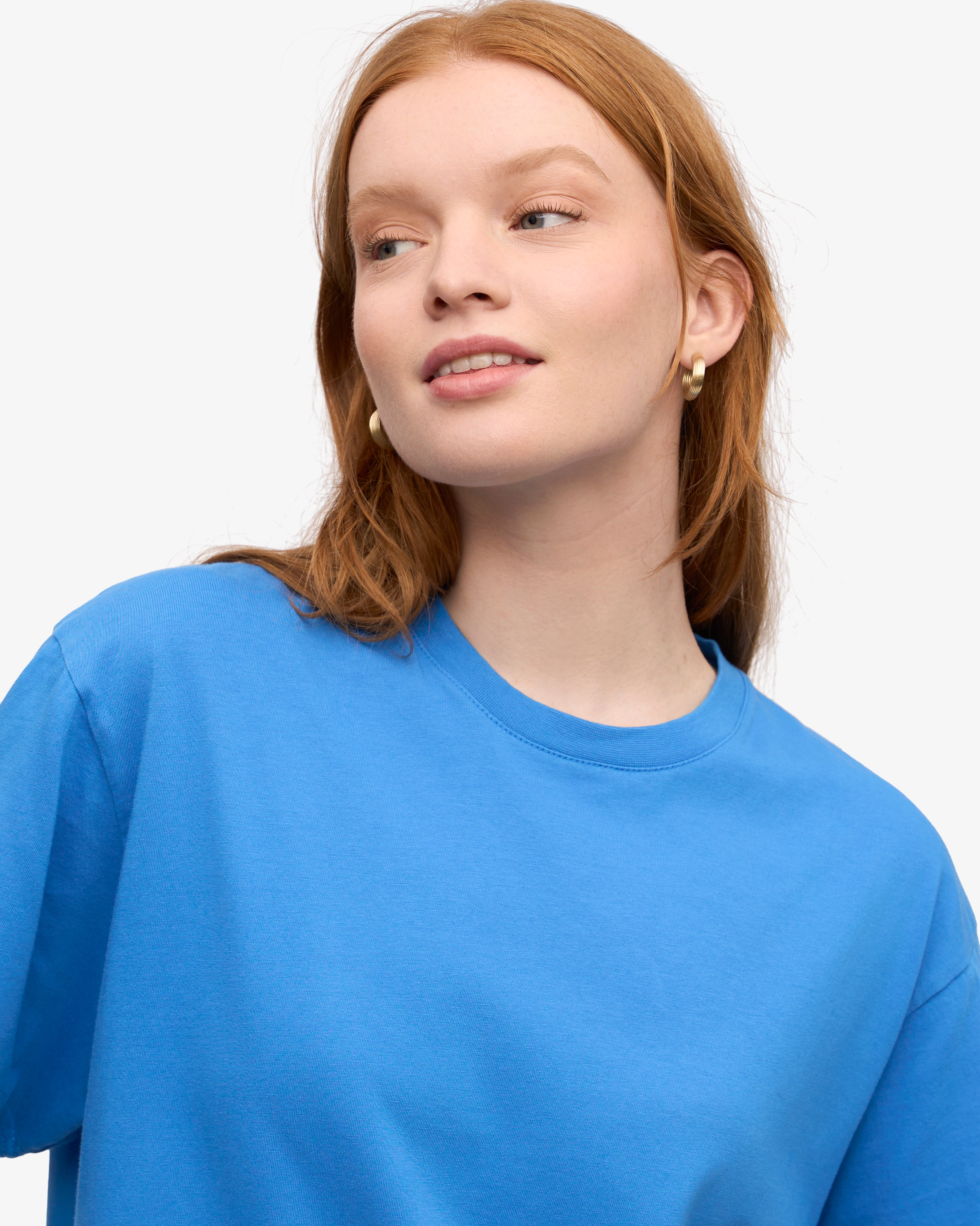 Oversized Organic T-Shirt - Pacific Blue XS