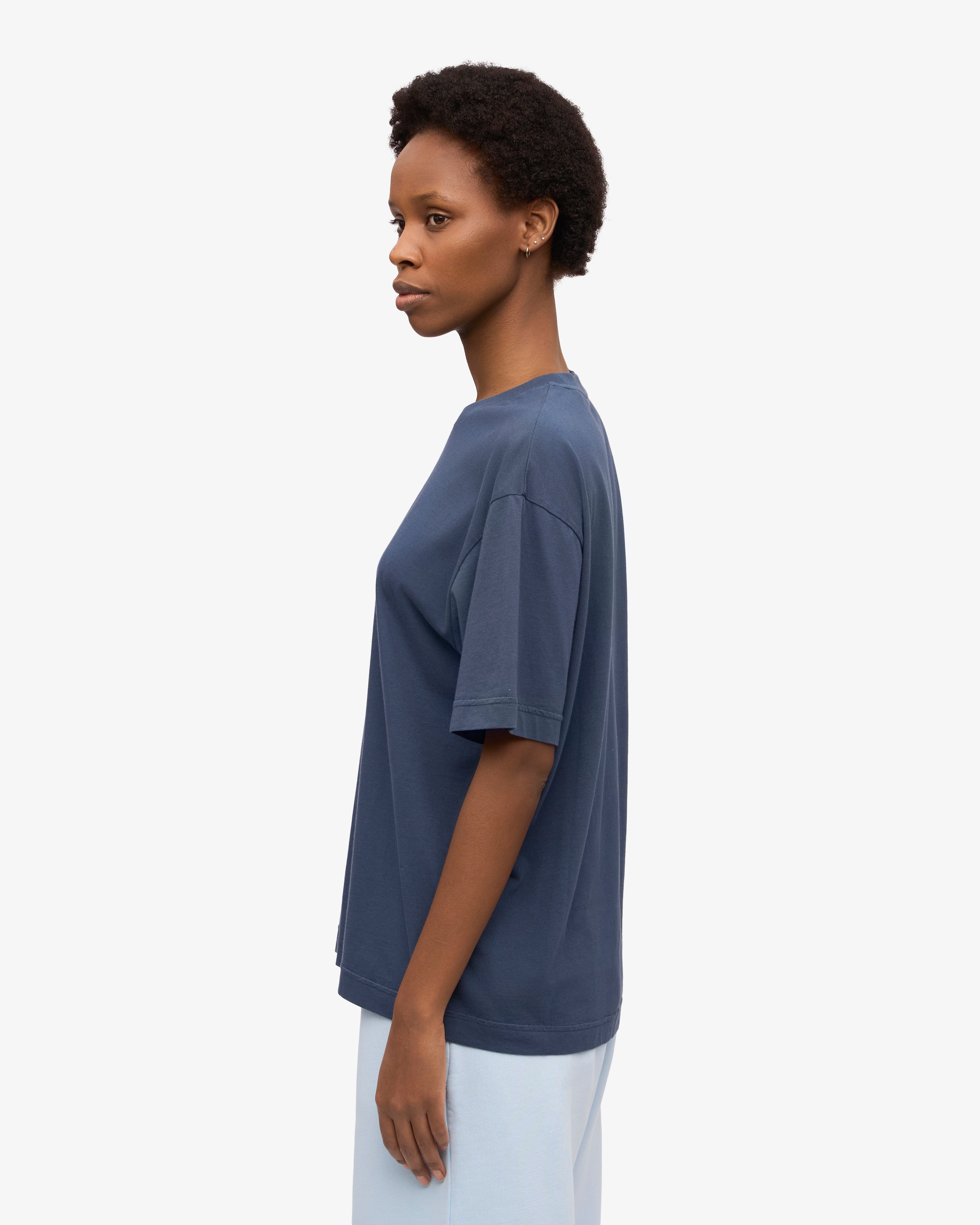 Oversized Organic T-Shirt - Petrol Blue XS