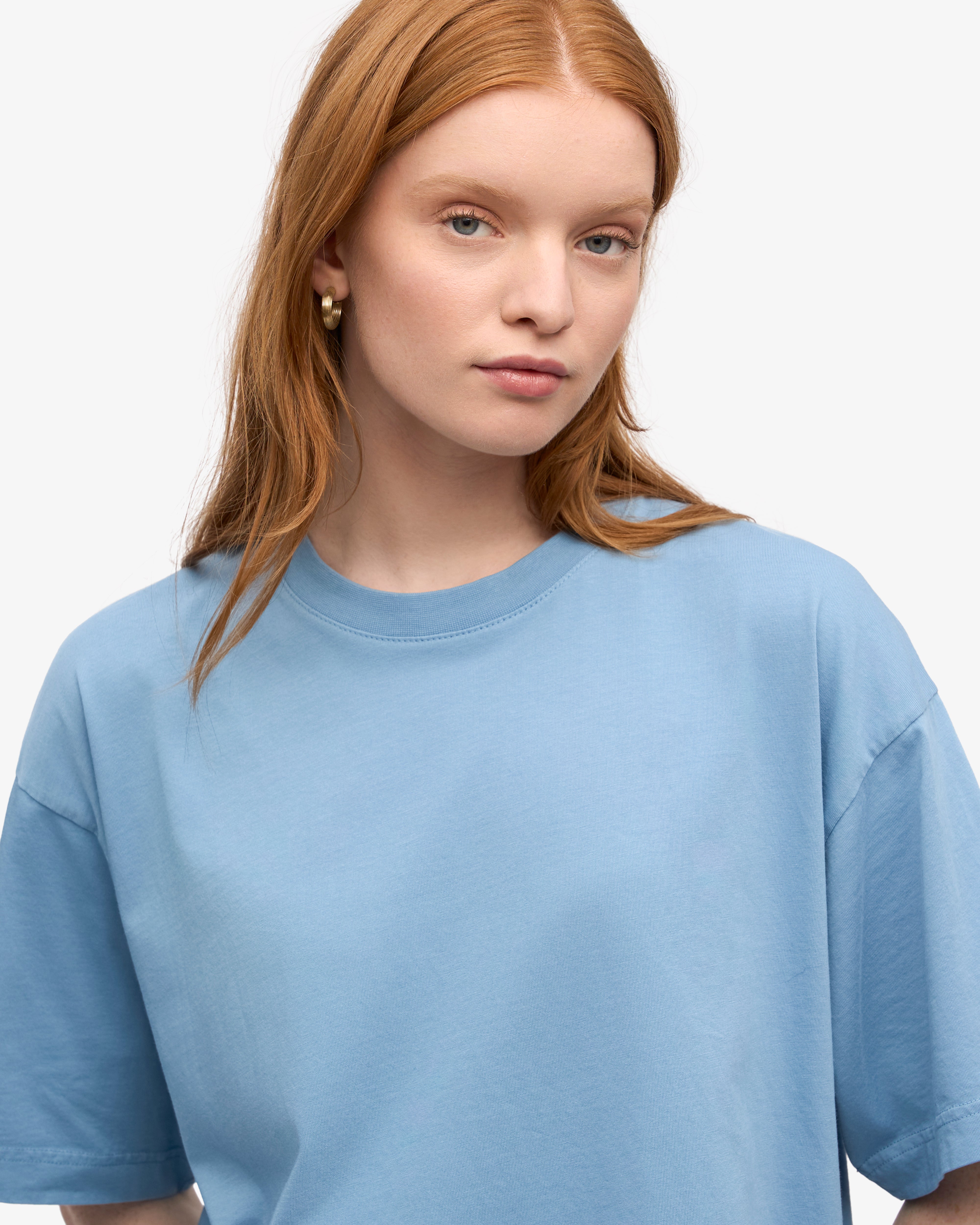Oversized Organic T-Shirt - Seaside Blue XS