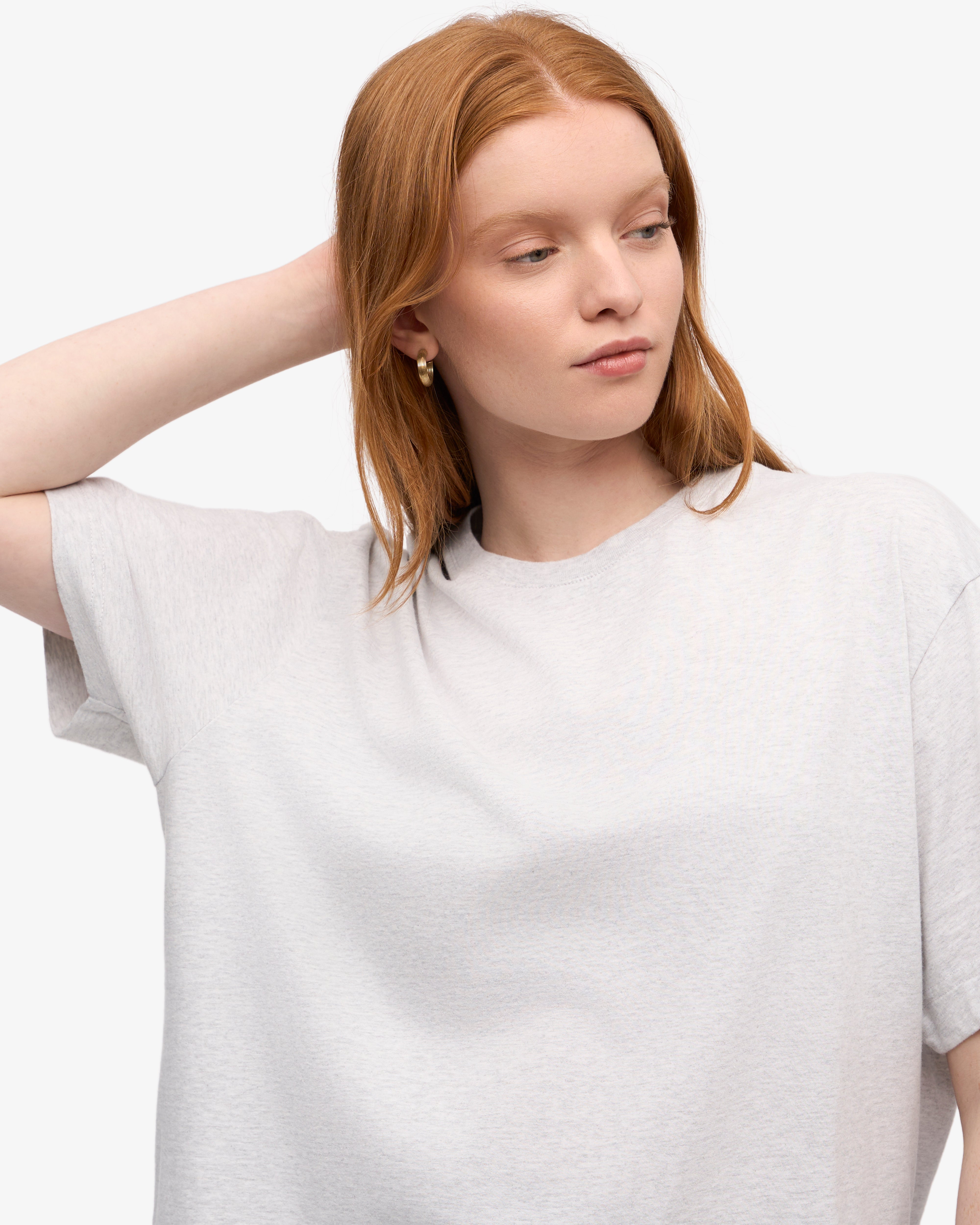 Oversized Organic T-Shirt - Snow Melange XS