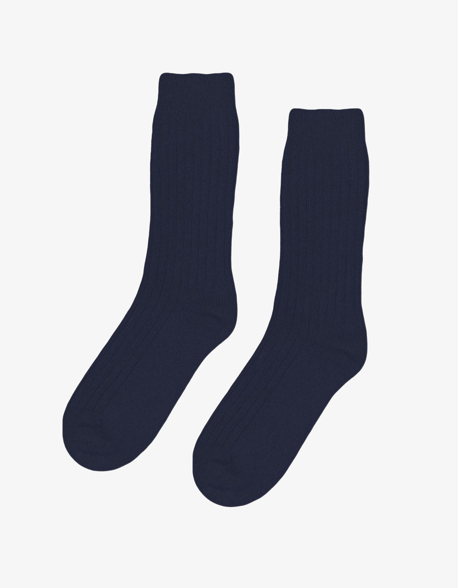 Merino Wool Boot Socks in Navy and Royal Blue