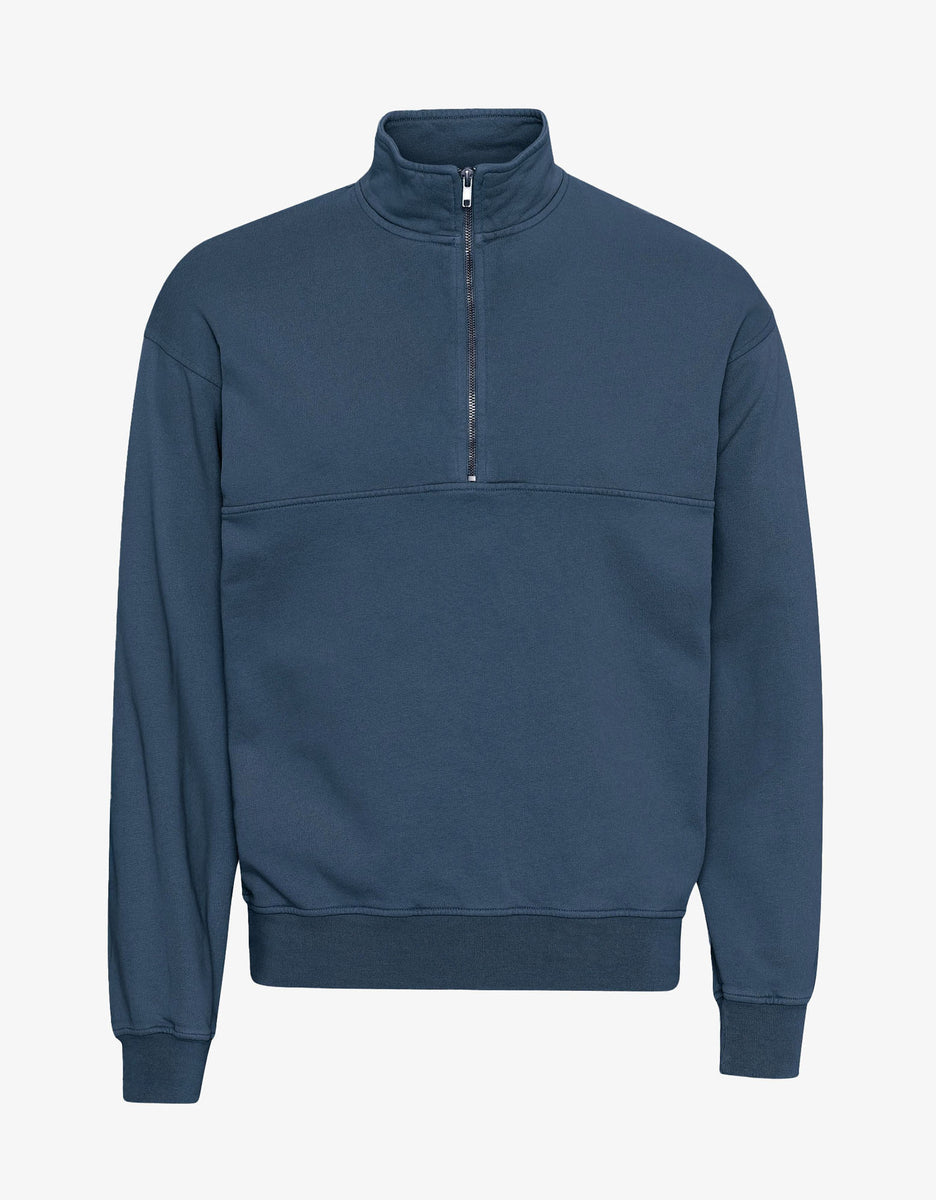 Organic Quarter Zip - Petrol Blue – Colorful Standard