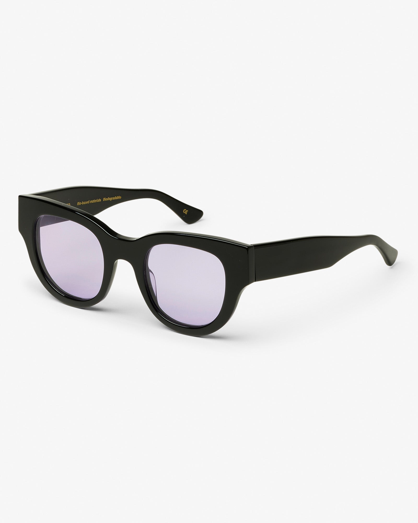 Colorful Standard Sunglass 06 Sunglasses Deep Black Solid / Lavender