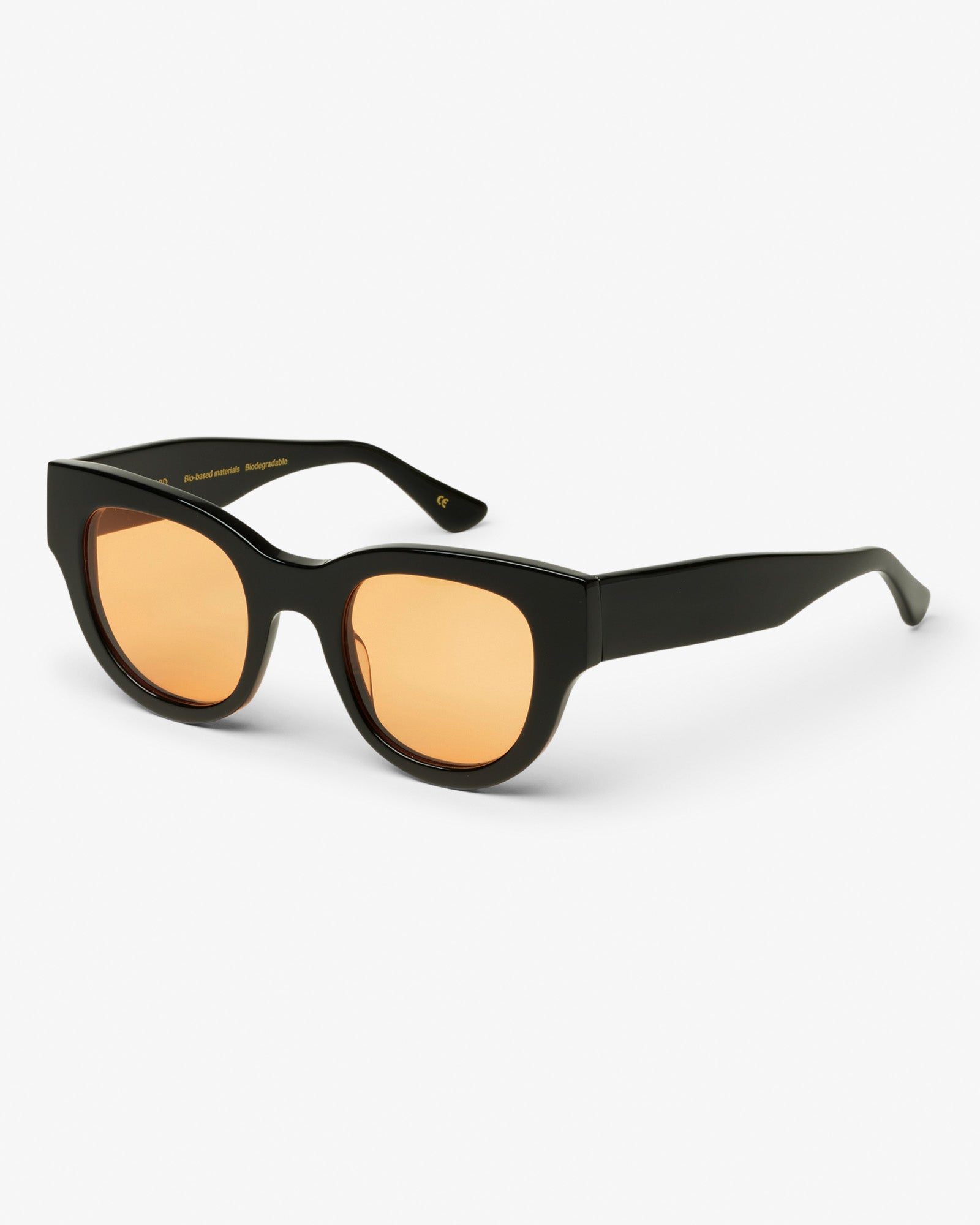 Colorful Standard Sunglass 06 Sunglasses Deep Black Solid / Orange