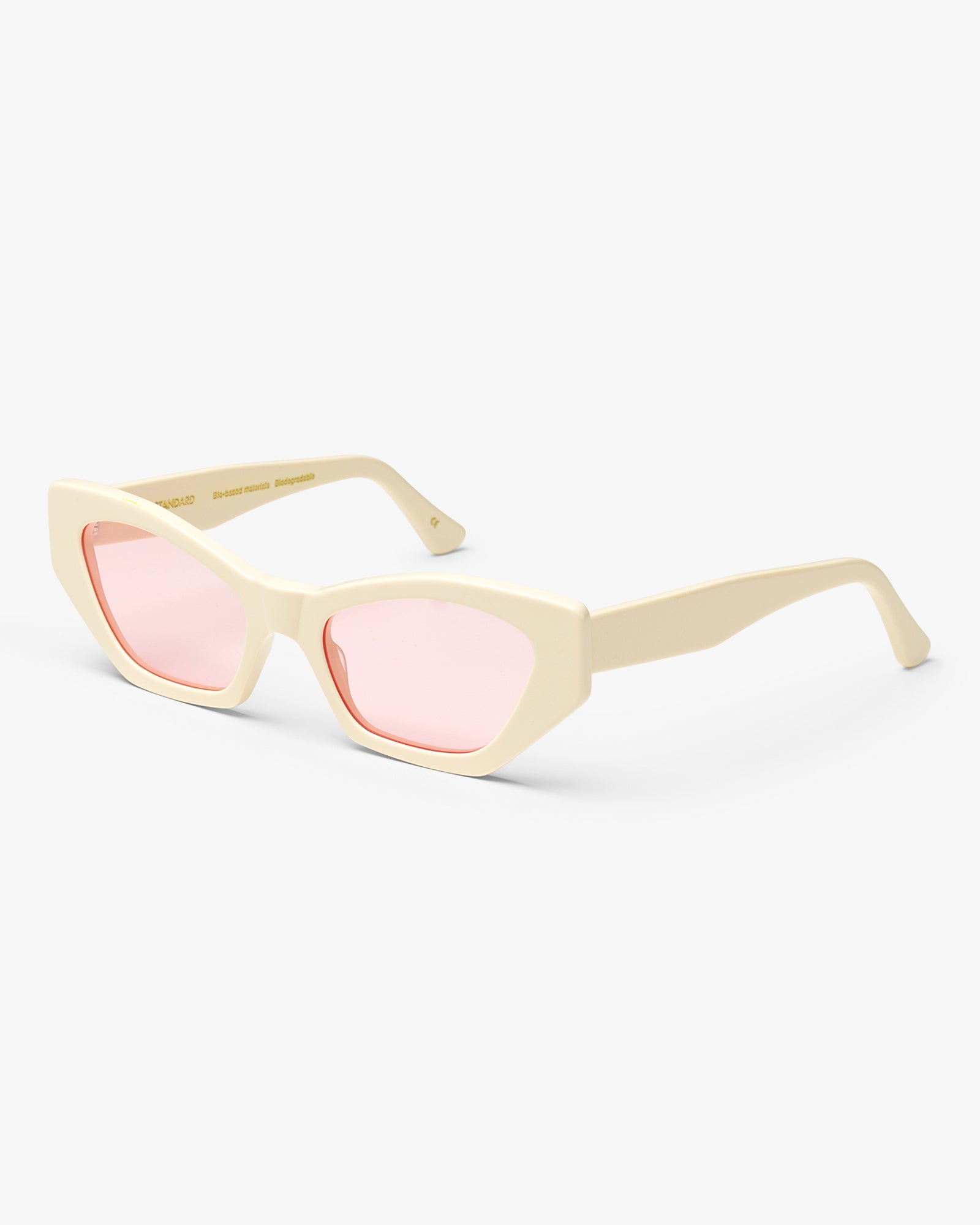 Colorful Standard Sunglass 07 Sunglasses Ivory White Solid / Light Pink