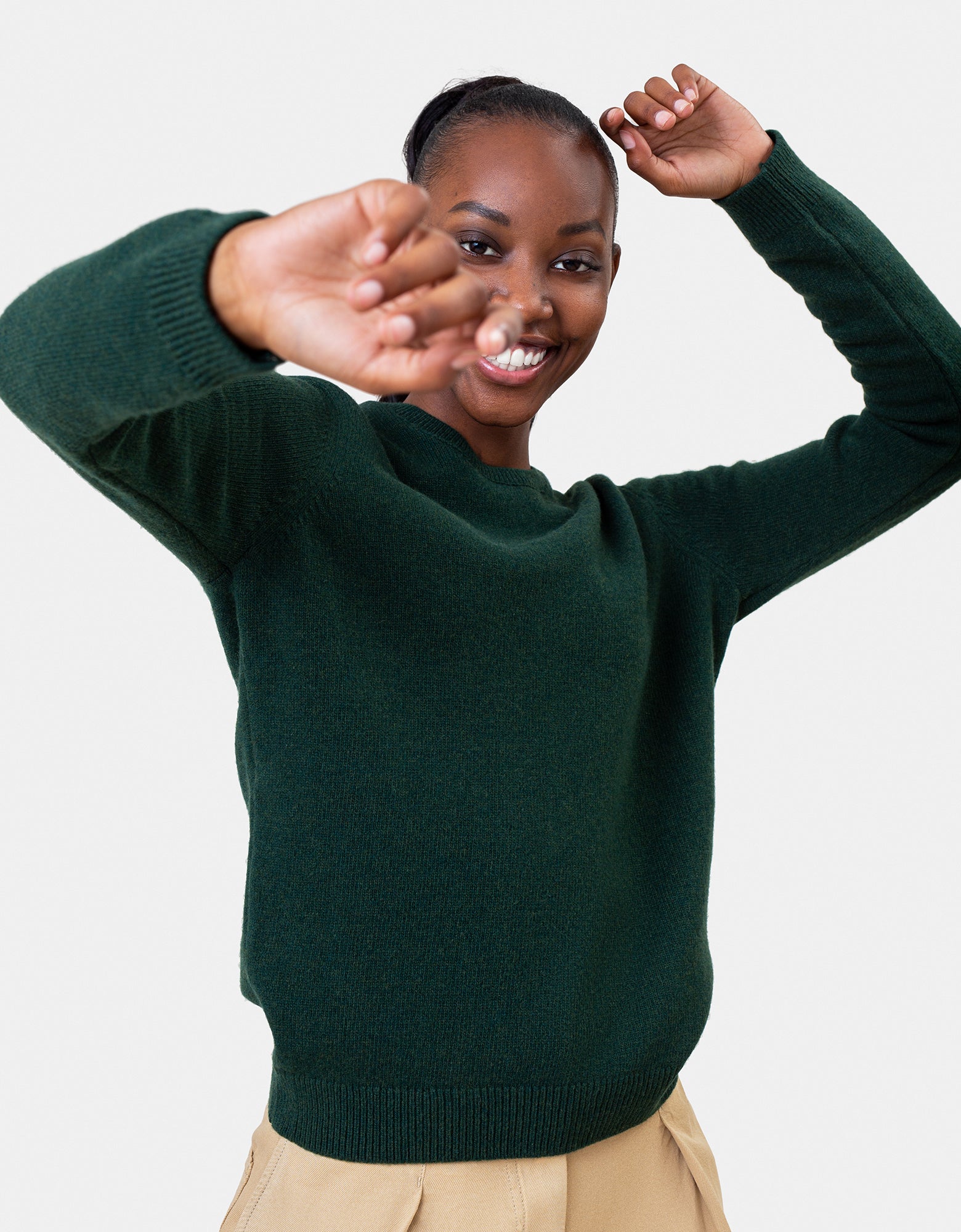 Colorful Standard Women Classic Merino Wool Crew Women Merino Crewneck Emerald Green