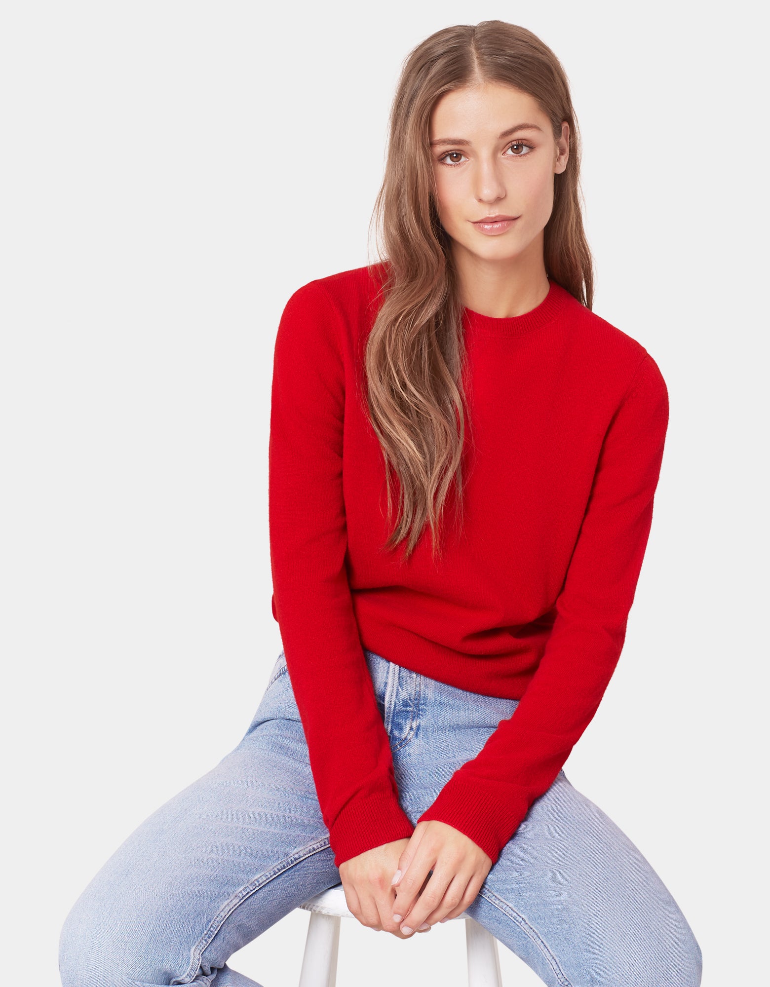 Colorful Standard Women Merino Wool Crew Women Merino Crewneck Scarlet Red