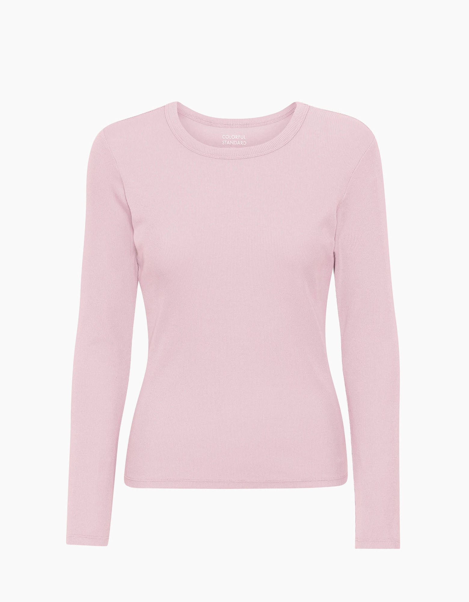 Women Organic Rib LS T-Shirt - Faded Pink