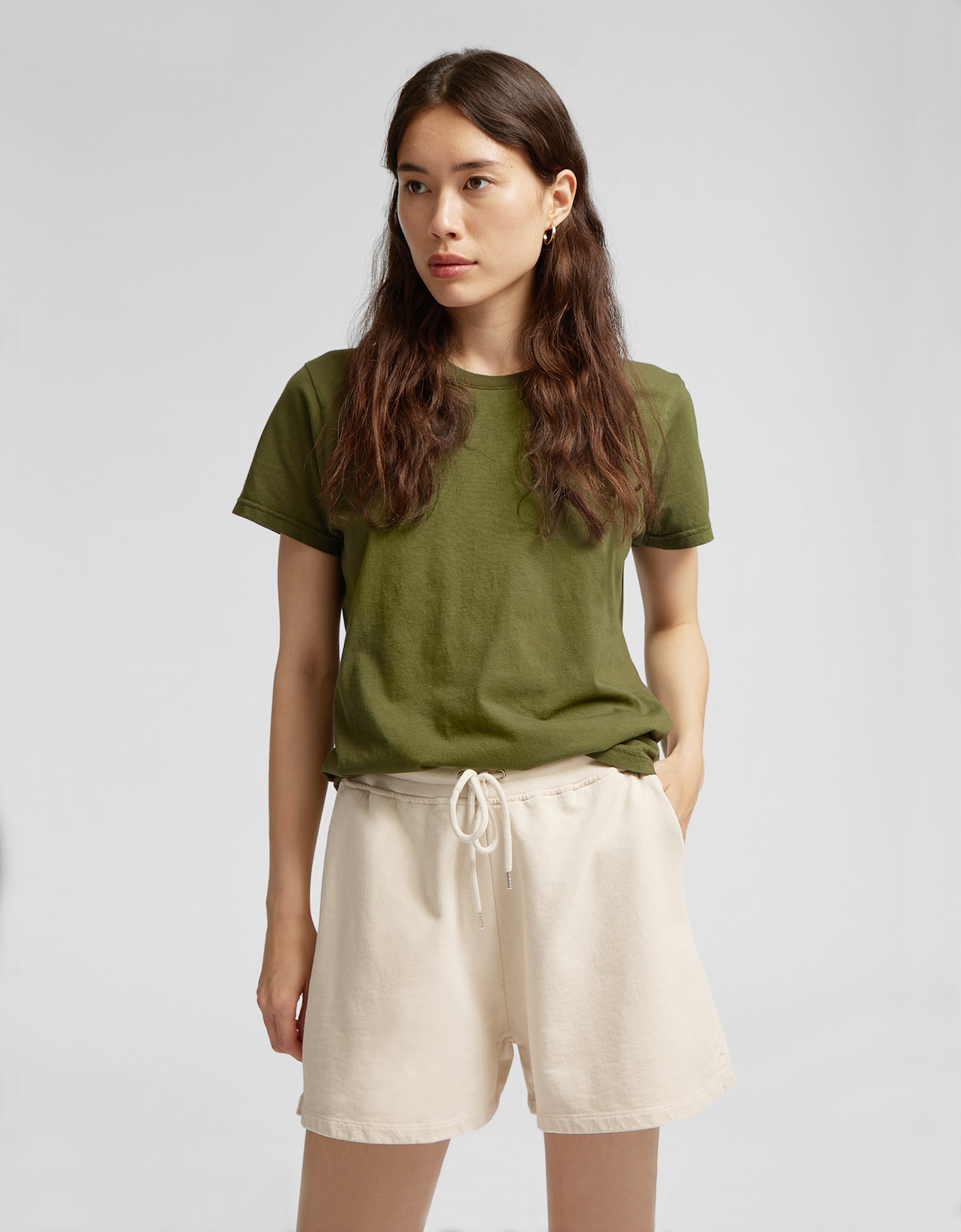 Colorful Standard Women Organic Sweatshorts Women Shorts Ivory White