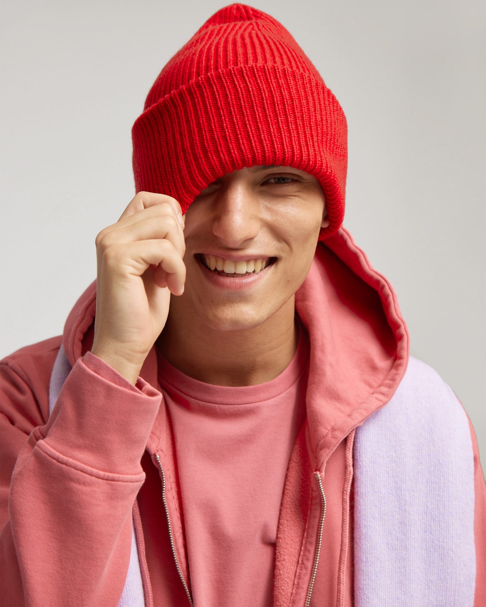 Merino Wool Hat - Raspberry Pink