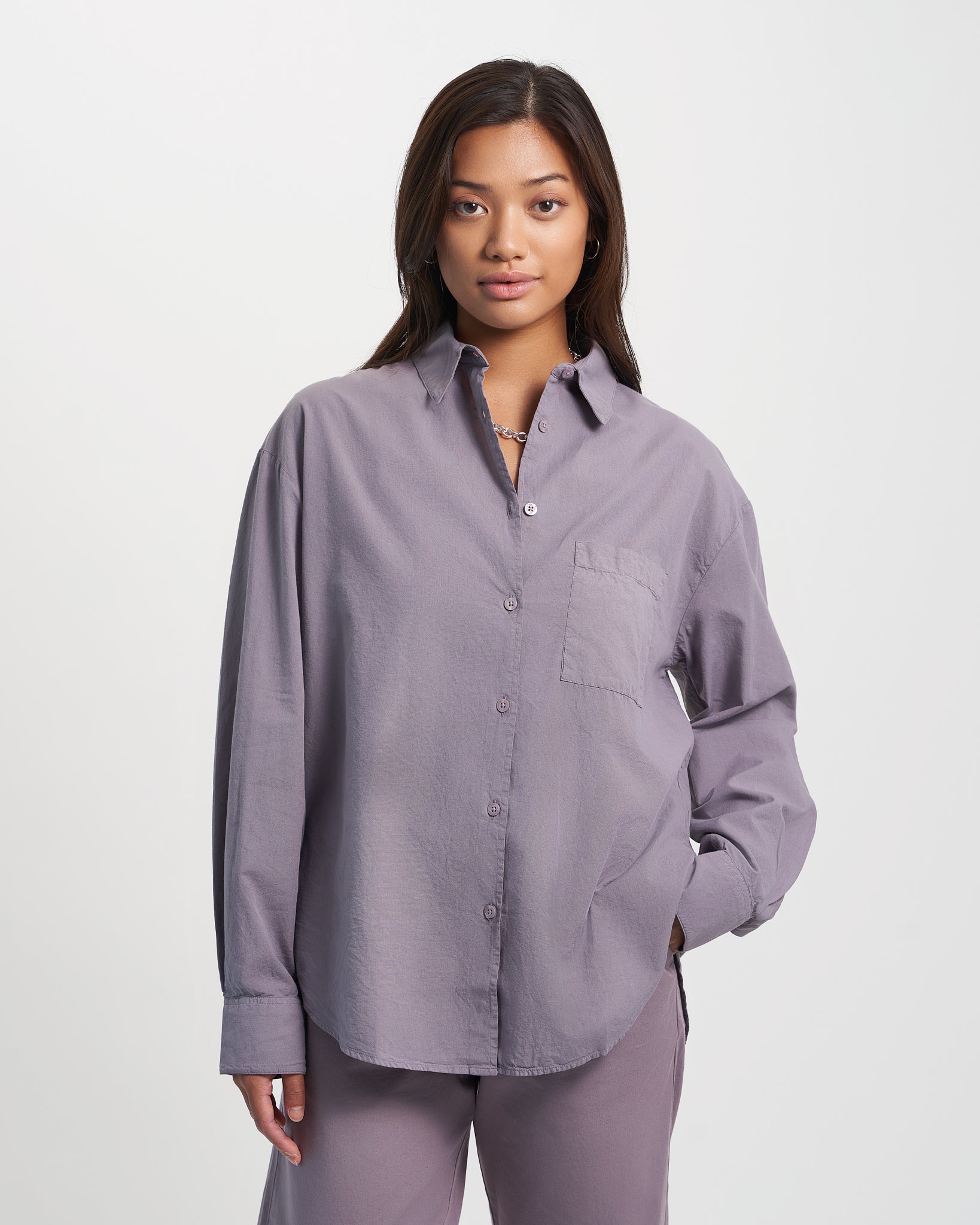 Organic Oversized Shirt - Storm Grey