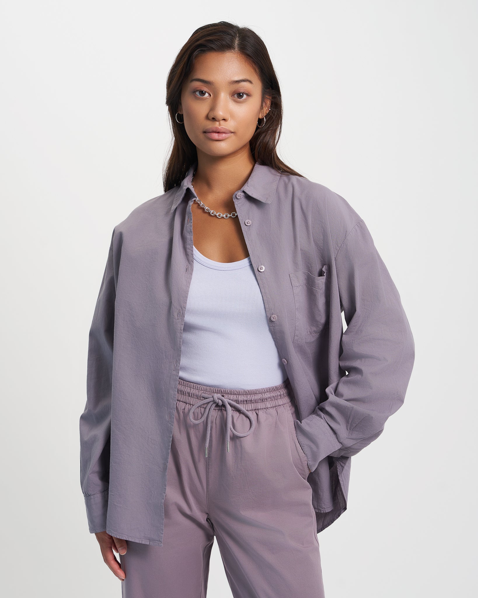 Organic Oversized Shirt - Cloudy Grey