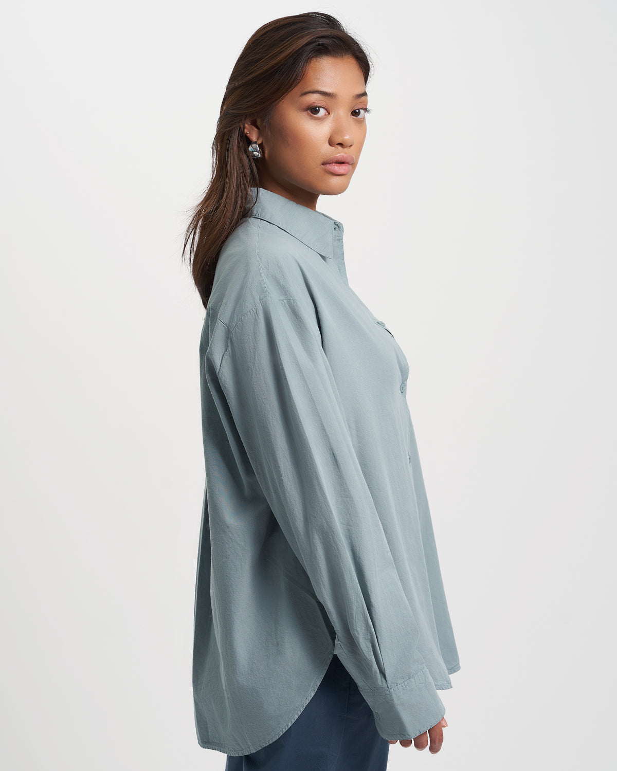 Oversized Organic T-Shirt Steel Blue main image 0