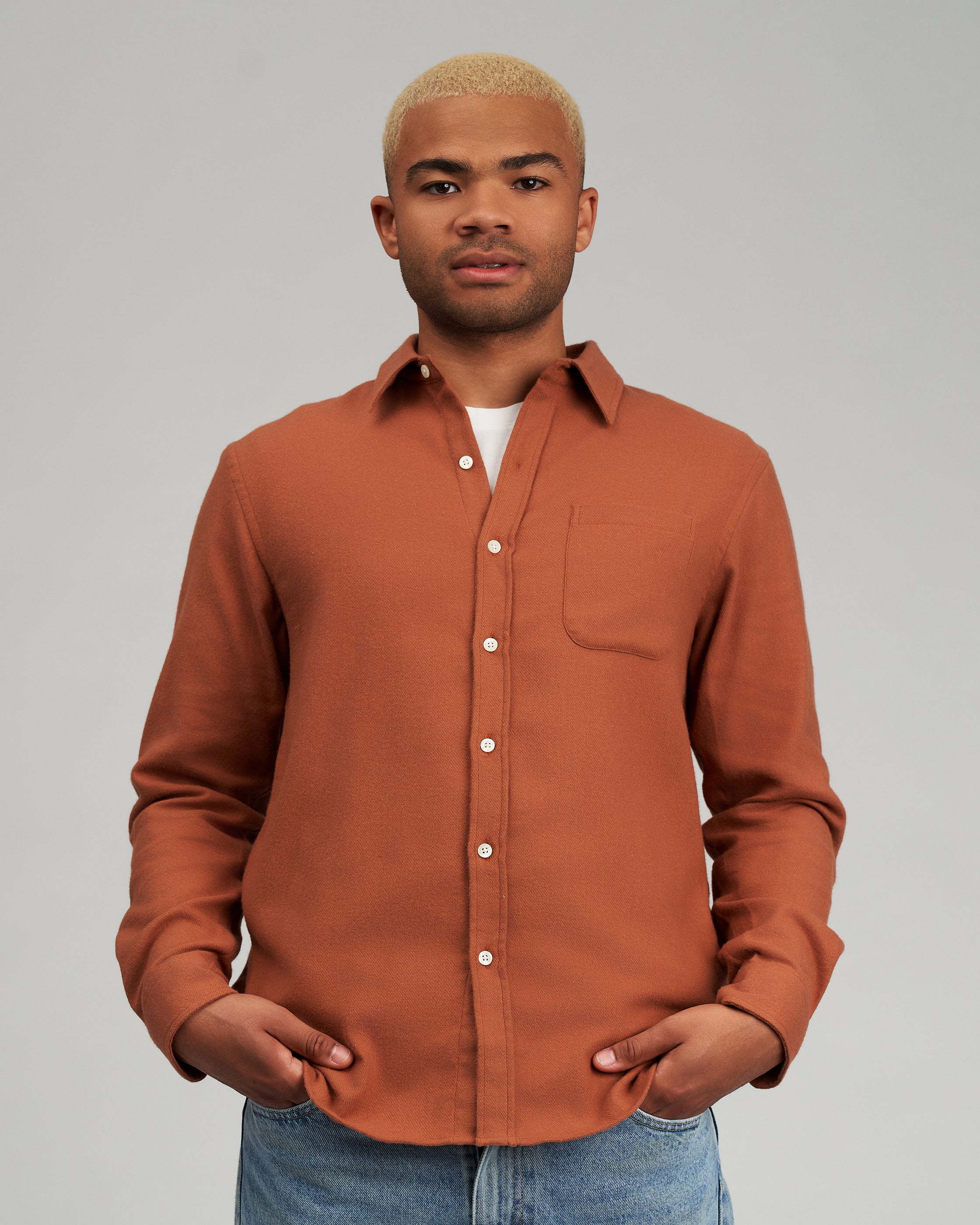 Organic Flannel Shirt - Ginger Brown